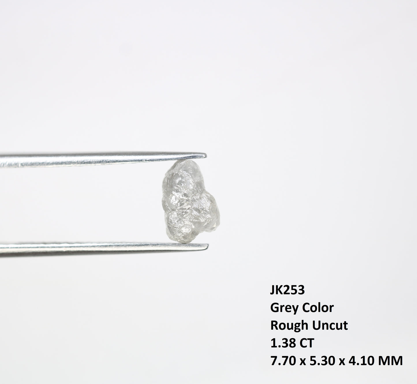 1.38 CT Raw Rough Grey Irregular Cut 7.70 MM Raw Diamond For Engagement Ring - JayKrishna Diamond