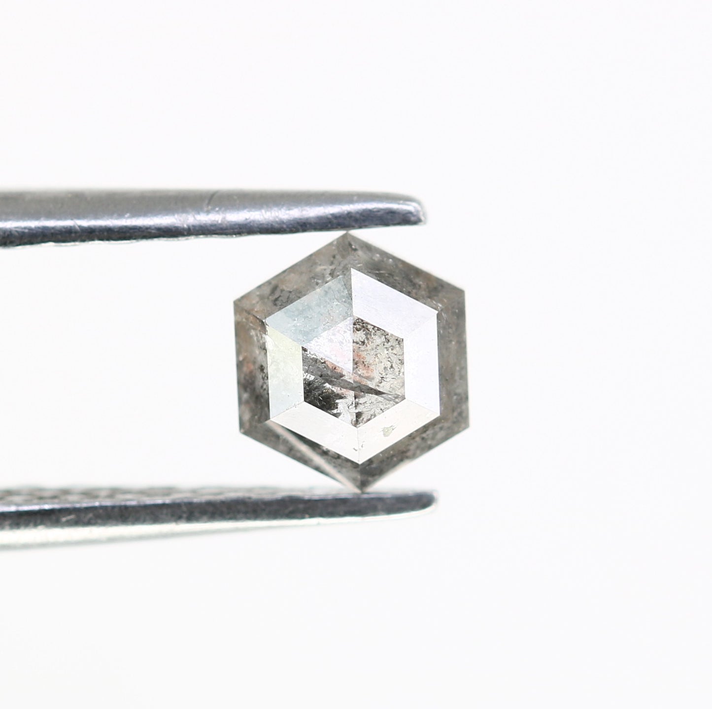 0.58 Carat Hexagon-Shaped Salt and Pepper Diamond – Unique Loose Gem for Celestial Galaxy Rings - JayKrishna Diamond