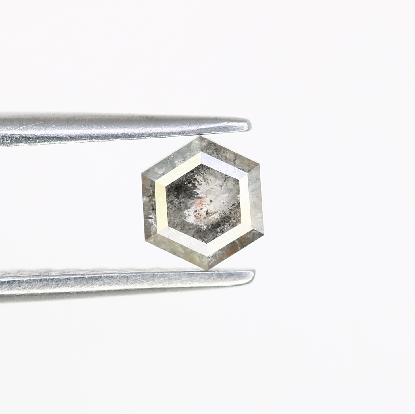 0.58 Carat Hexagon-Shaped Salt and Pepper Diamond – Unique Loose Gem for Celestial Galaxy Rings - JayKrishna Diamond