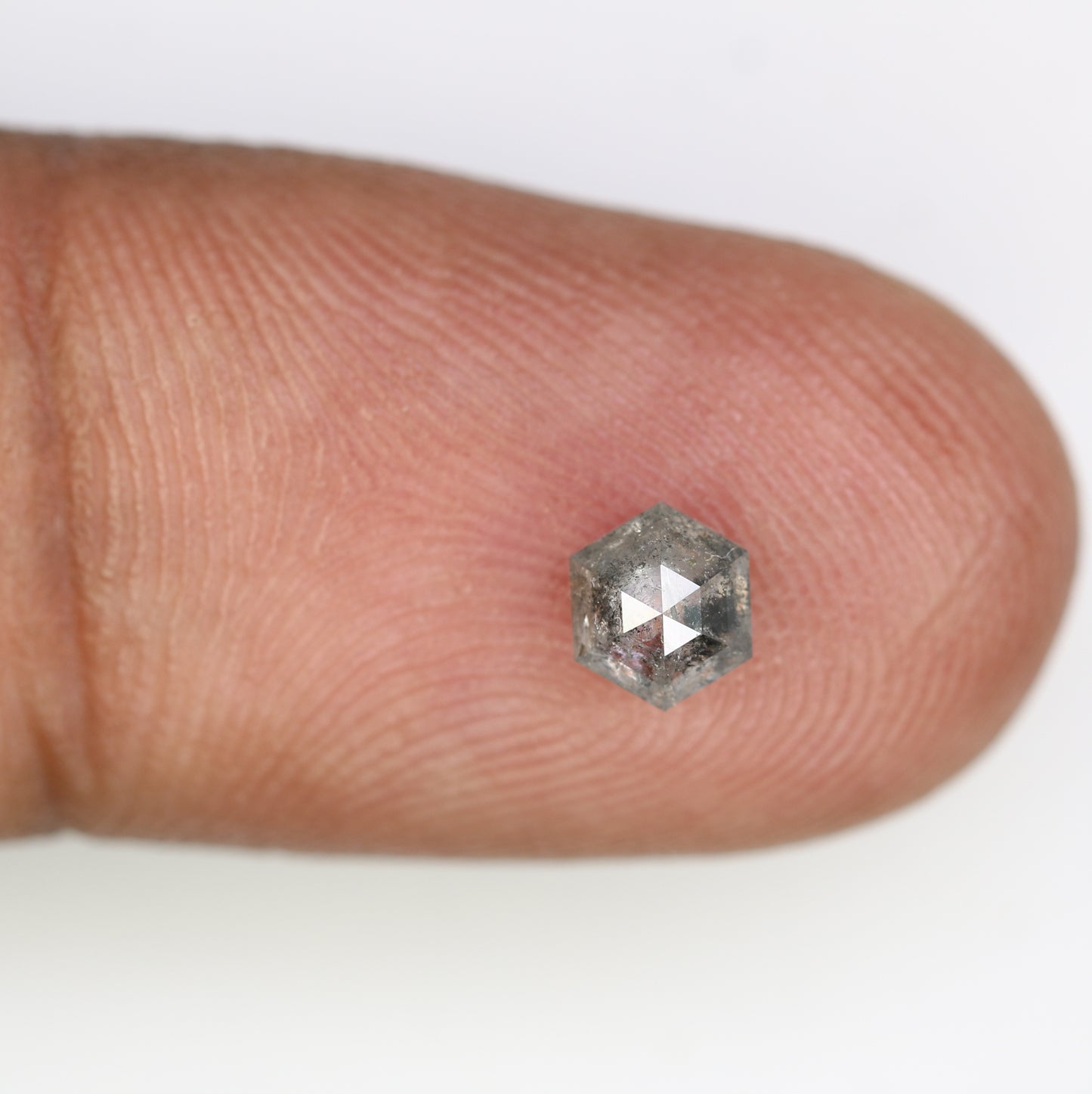 0.58 Carat Hexagon-Shaped Salt and Pepper Diamond – Unique Loose Gem for Celestial Galaxy Rings - JayKrishna Diamond