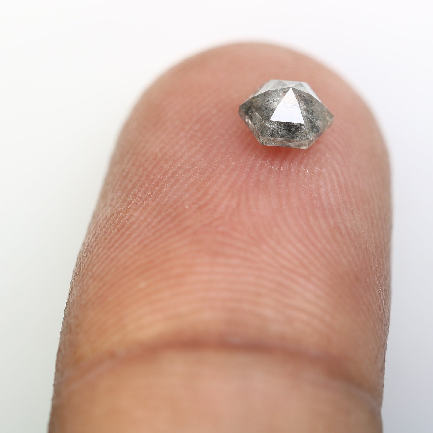 0.58 Carat Hexagon-Shaped Salt and Pepper Diamond – Unique Loose Gem for Celestial Galaxy Rings - JayKrishna Diamond