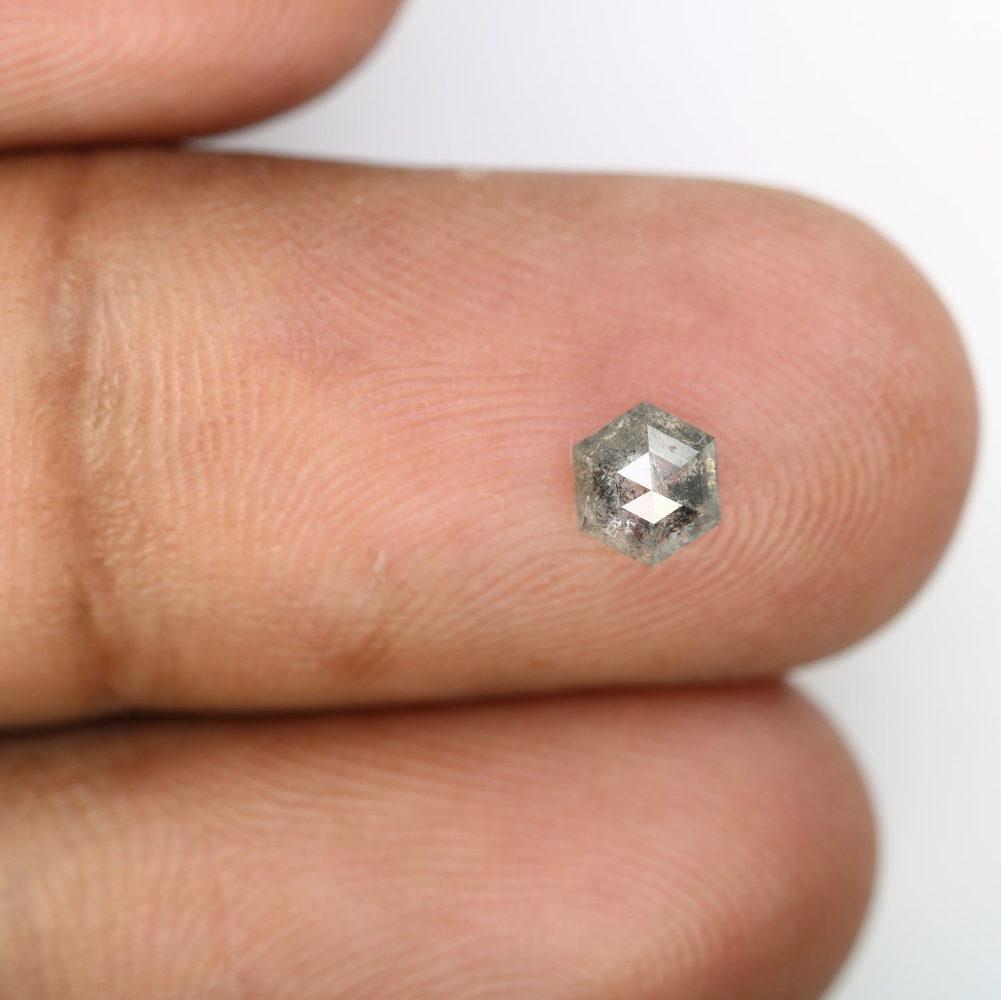 0.58 Carat Hexagon-Shaped Salt and Pepper Diamond – Unique Loose Gem for Celestial Galaxy Rings - JayKrishna Diamond