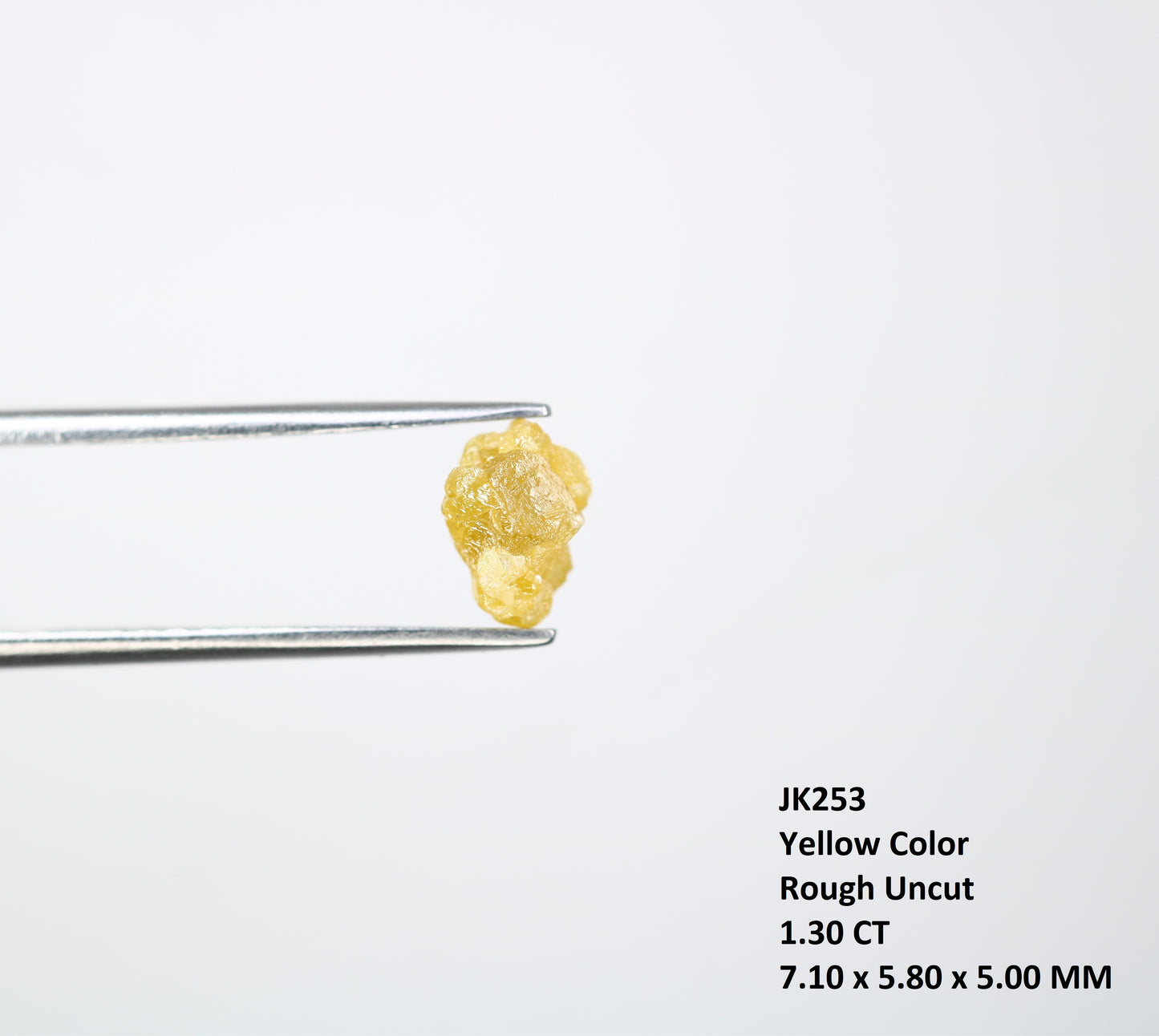 1.30 CT 7.10 x 5.80 MM Yellow Rough Raw Irregular Cut Diamond For Engagement Ring - JayKrishna Diamond