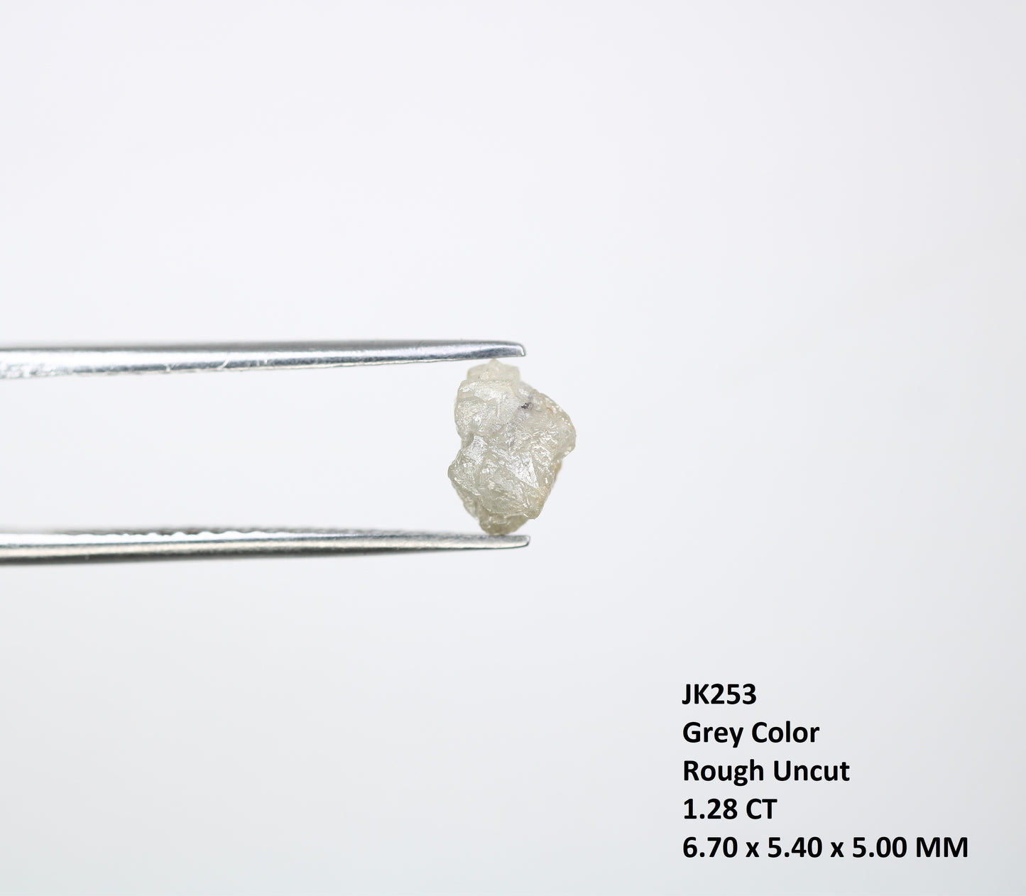 1.28 CT Uncut Raw Rough Grey Loose Diamond For Engagement Ring - JayKrishna Diamond