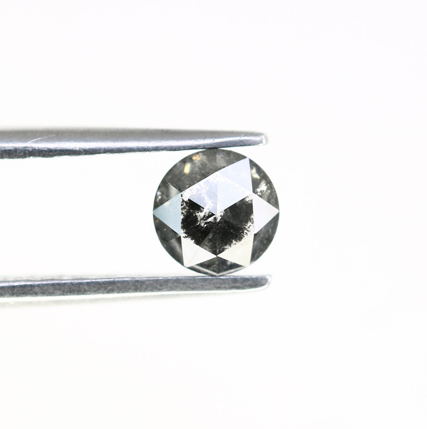 0.54 Carat Round Rose Cut Salt And Pepper Diamond For Diamond Pendant - JayKrishna Diamond