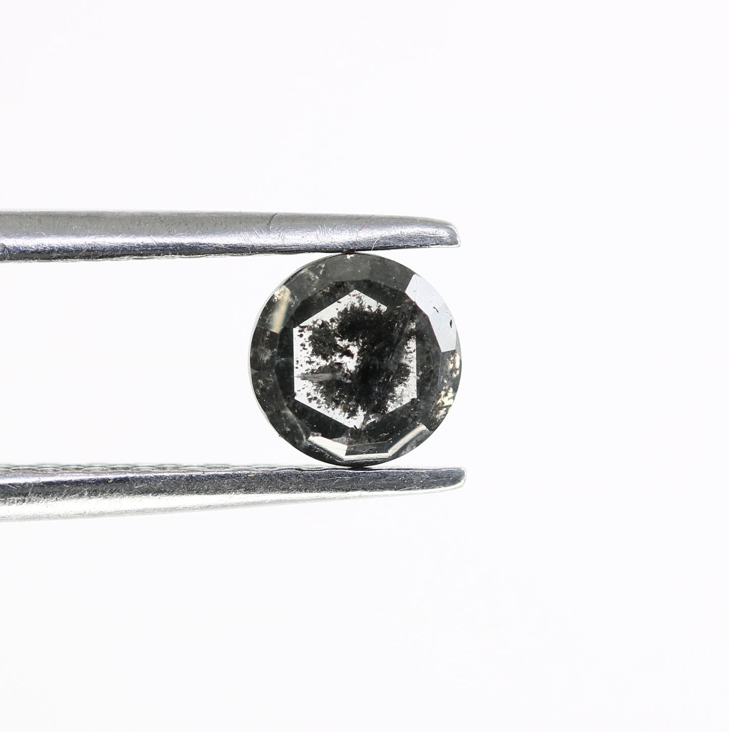 0.54 Carat Round Rose Cut Salt And Pepper Diamond For Diamond Pendant - JayKrishna Diamond