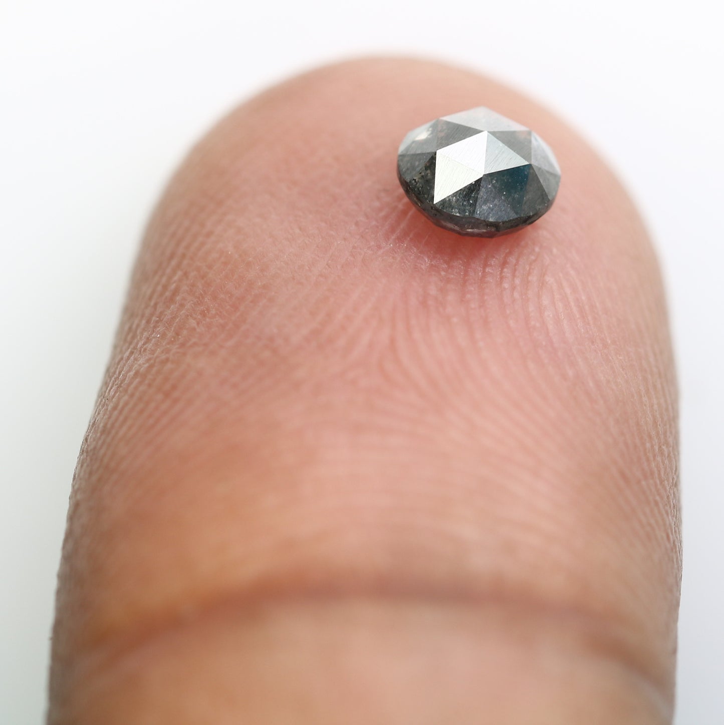 0.54 Carat Round Rose Cut Salt And Pepper Diamond For Diamond Pendant - JayKrishna Diamond