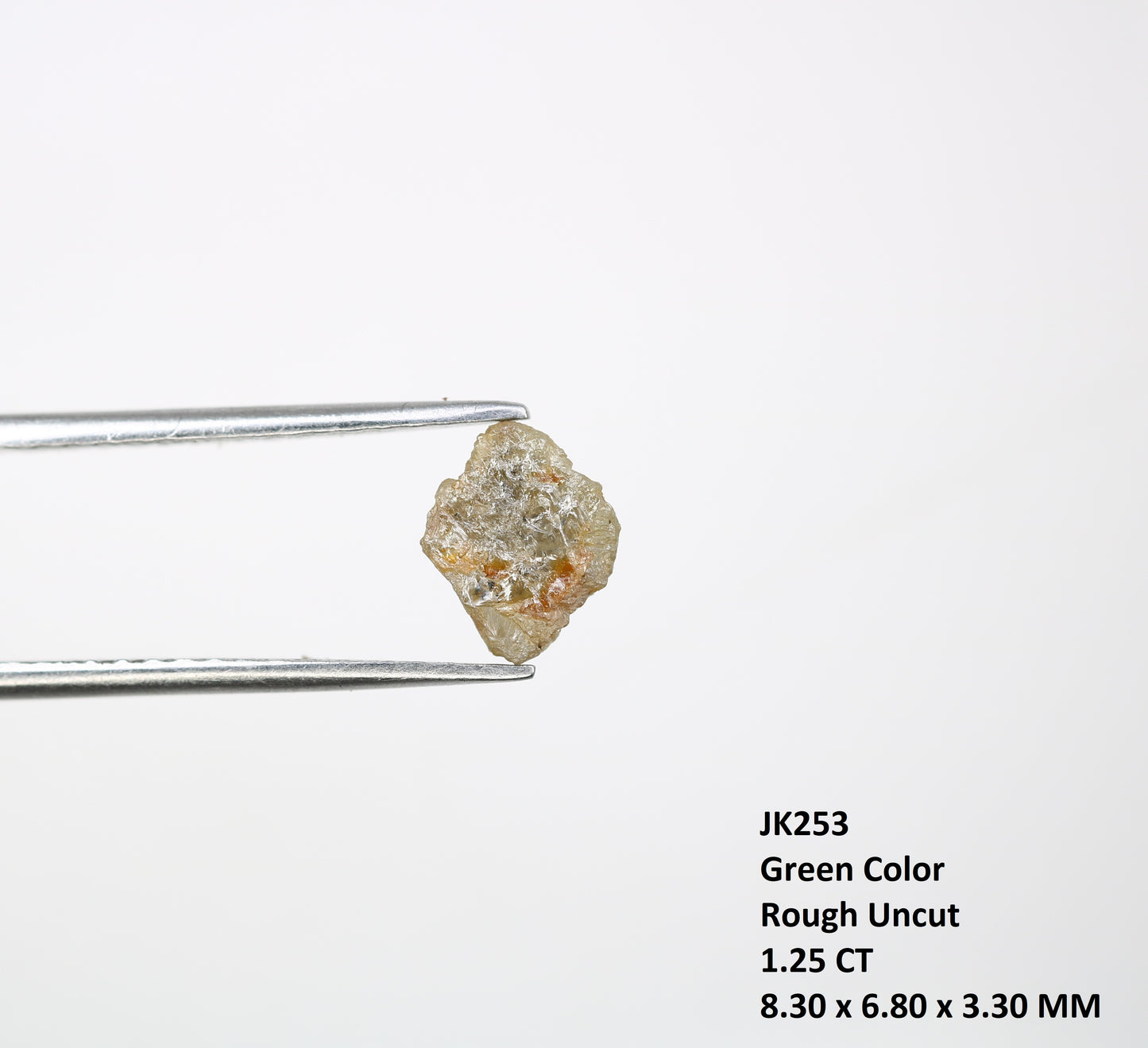 1.25 CT Uncut 8.30 MM Raw Greenish Rough Diamond For Engagement Ring - JayKrishna Diamond