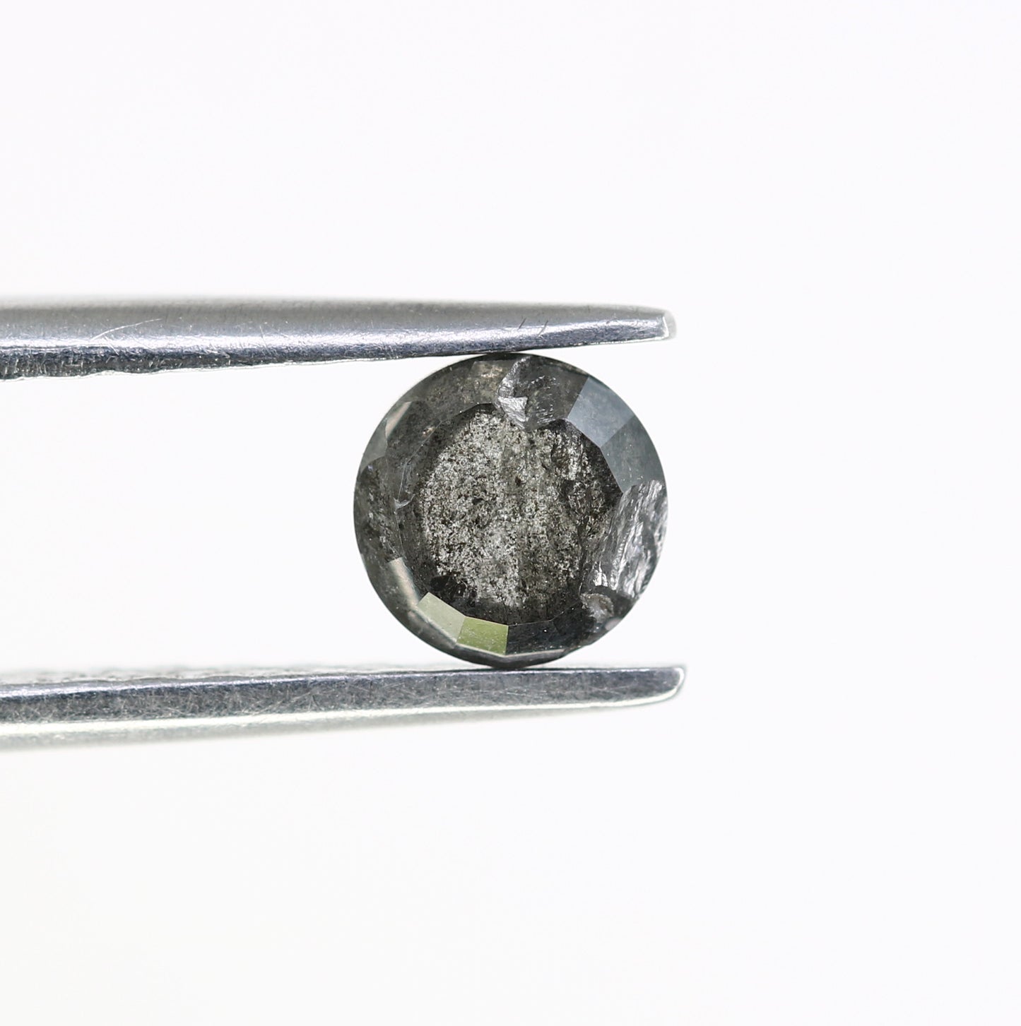 0.53 CT Salt And Pepper 4.90 MM Round Rose Cut Diamond For Wedding Ring - JayKrishna Diamond