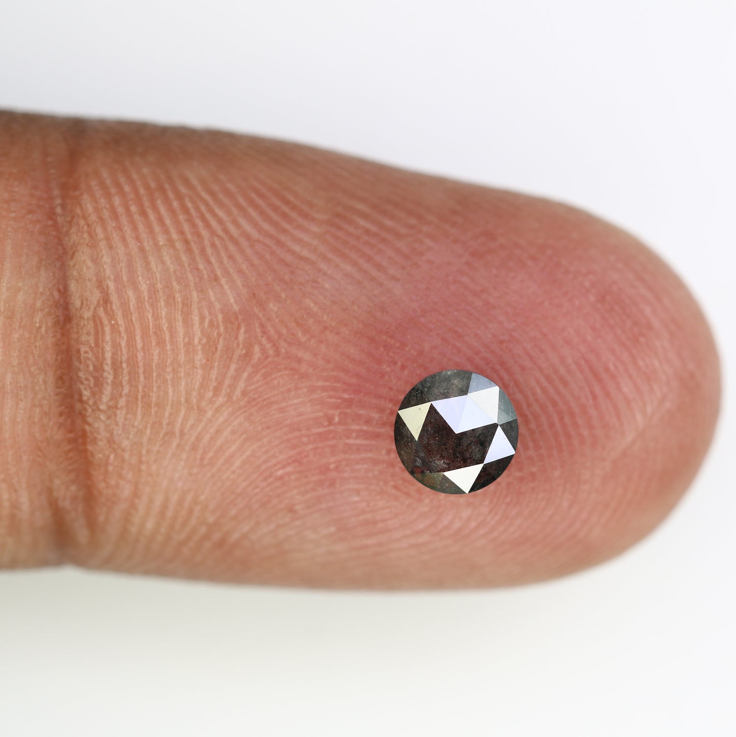 0.53 CT Salt And Pepper 4.90 MM Round Rose Cut Diamond For Wedding Ring - JayKrishna Diamond