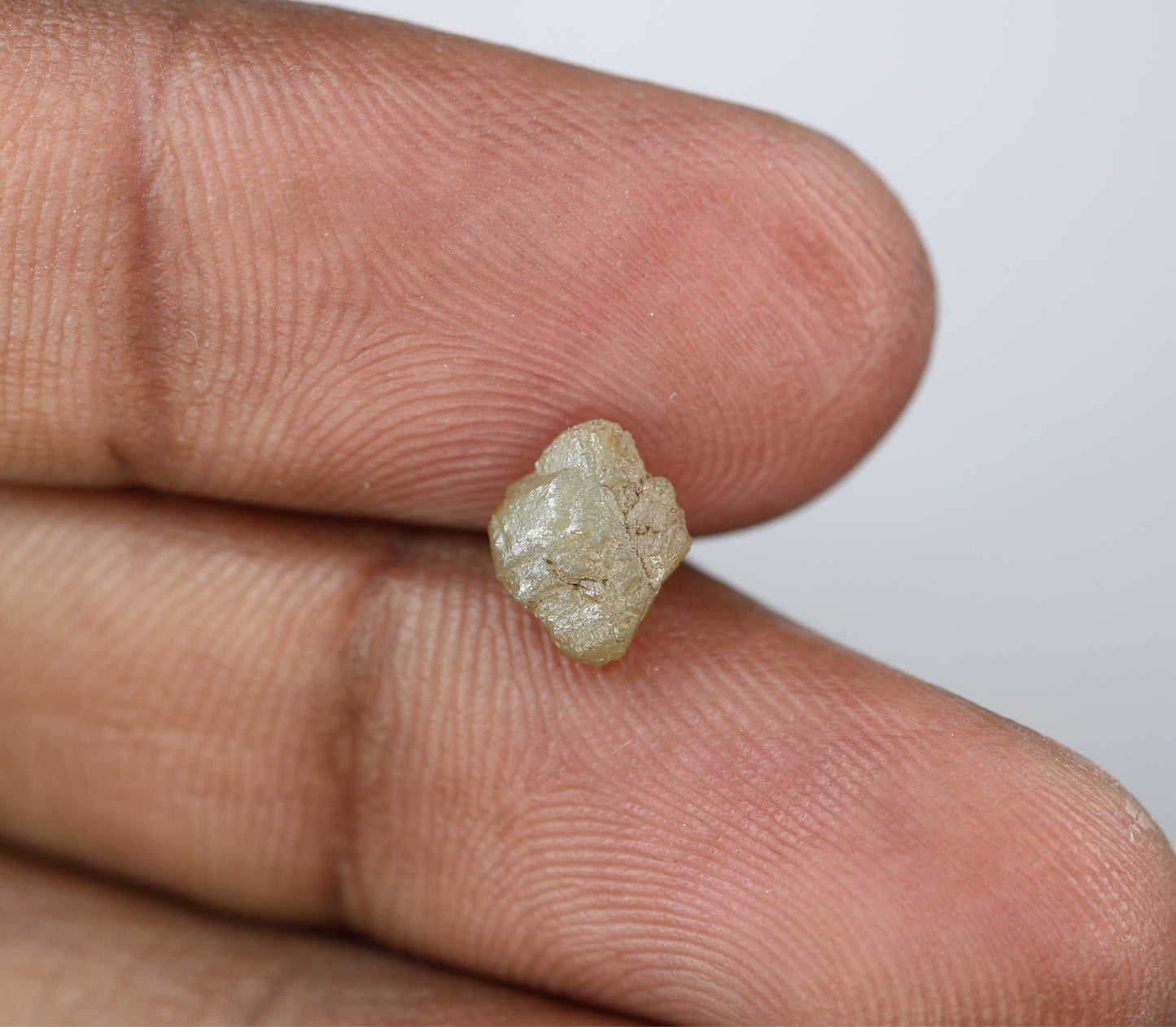 1.25 CT Uncut 8.30 MM Raw Greenish Rough Diamond For Engagement Ring - JayKrishna Diamond