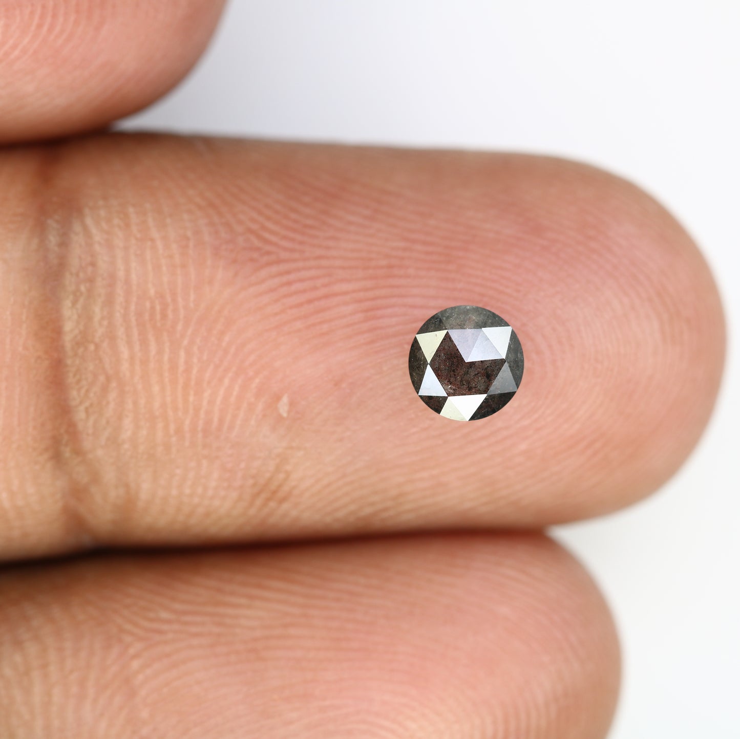 0.53 CT Salt And Pepper 4.90 MM Round Rose Cut Diamond For Wedding Ring - JayKrishna Diamond
