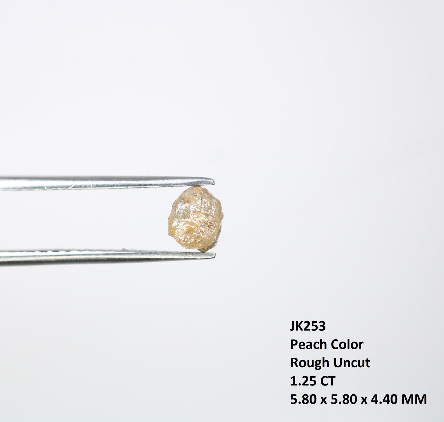 1.25 CT Uncut Natural Peach Raw 5.80 MM Rough Loose Diamond For Promise Ring - JayKrishna Diamond