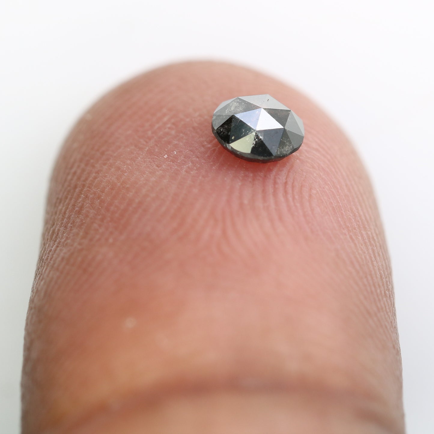 0.37 CT Round Rose Cut Salt and Pepper Diamond 4.40 MM | Natural Gemstone for Custom Engagement Rings, Unique & Elegant Fine Jewelry - JayKrishna Diamond
