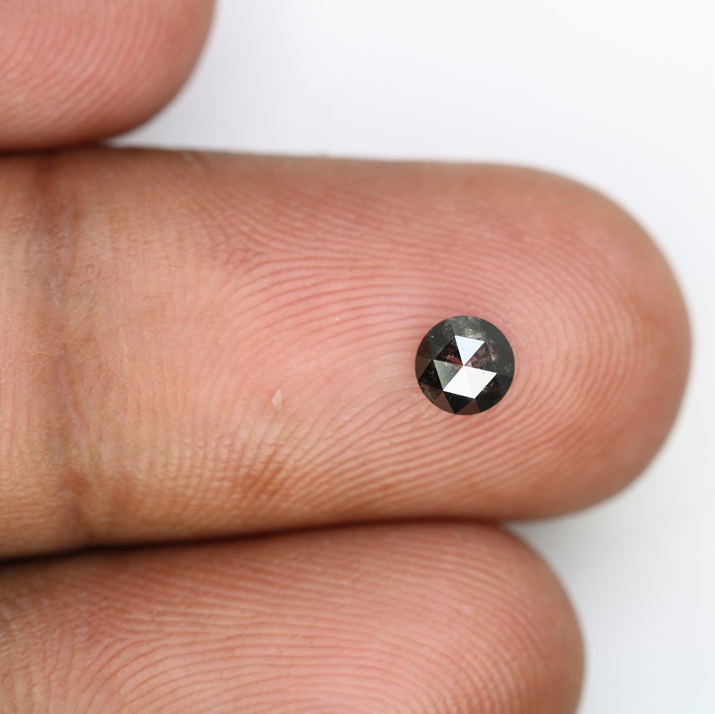 0.37 CT Round Rose Cut Salt and Pepper Diamond 4.40 MM | Natural Gemstone for Custom Engagement Rings, Unique & Elegant Fine Jewelry - JayKrishna Diamond