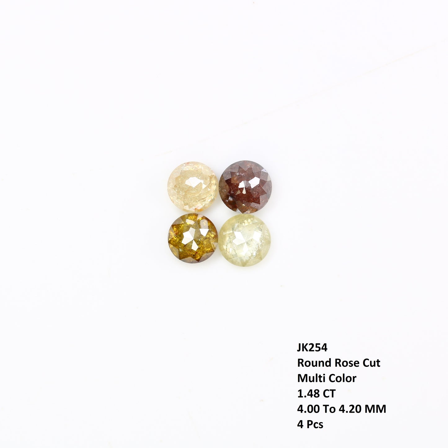 1.48 Carat Multi Color Loose Natural Round Rose Cut Diamond For Wedding Ring - JayKrishna Diamond