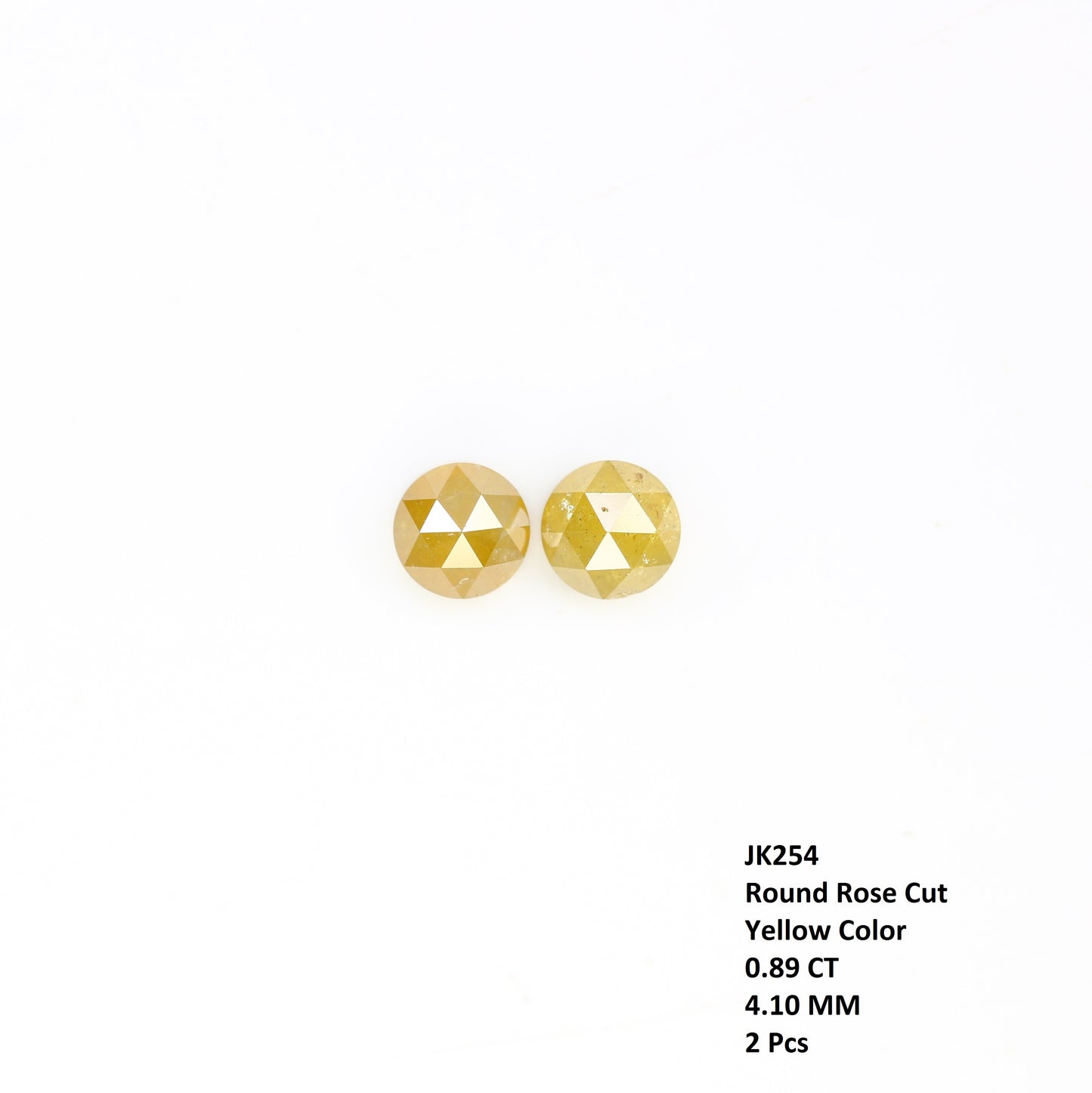 0.89 Carat 4.10 MM Yellow Color Natural Loose Round Rose Cut Diamond For Wedding Ring - JayKrishna Diamond