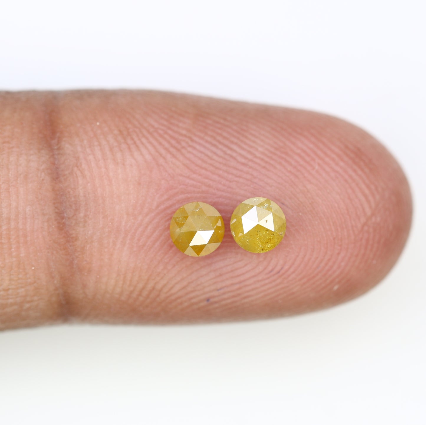 0.89 Carat 4.10 MM Yellow Color Natural Loose Round Rose Cut Diamond For Wedding Ring - JayKrishna Diamond