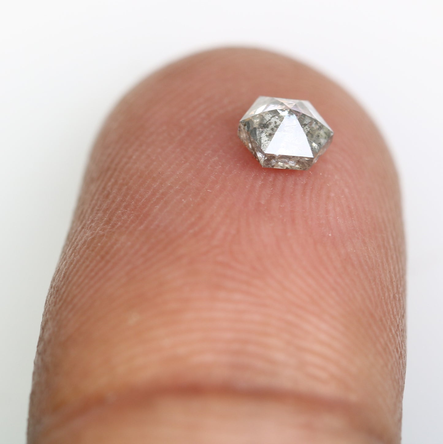 Unique 0.42 CT Hexagon Cut Salt & Pepper Diamond | Perfect for Diamond Jewelry | 4.80 MM - JayKrishna Diamond