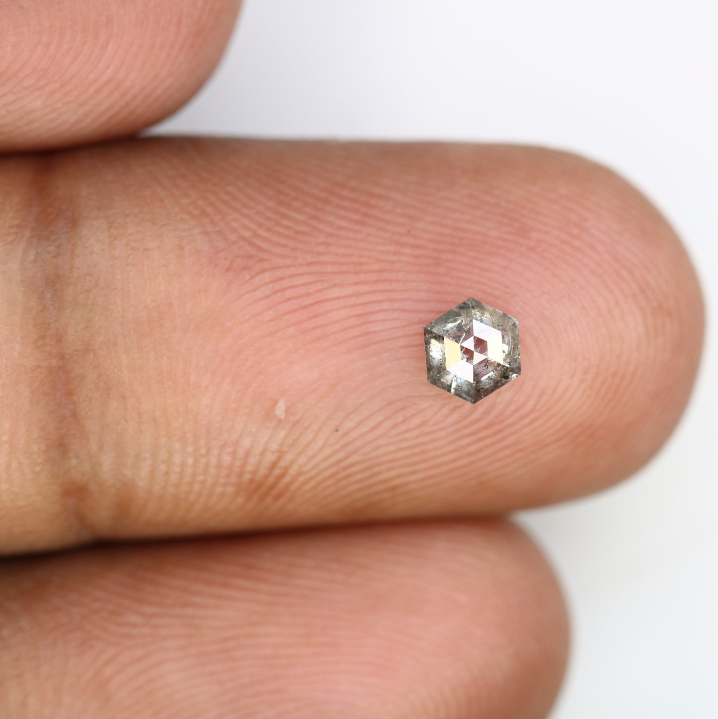 Unique 0.42 CT Hexagon Cut Salt & Pepper Diamond | Perfect for Diamond Jewelry | 4.80 MM - JayKrishna Diamond