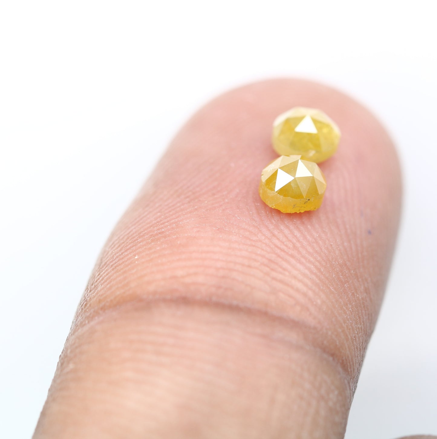 0.89 Carat 4.10 MM Yellow Color Natural Loose Round Rose Cut Diamond For Wedding Ring - JayKrishna Diamond