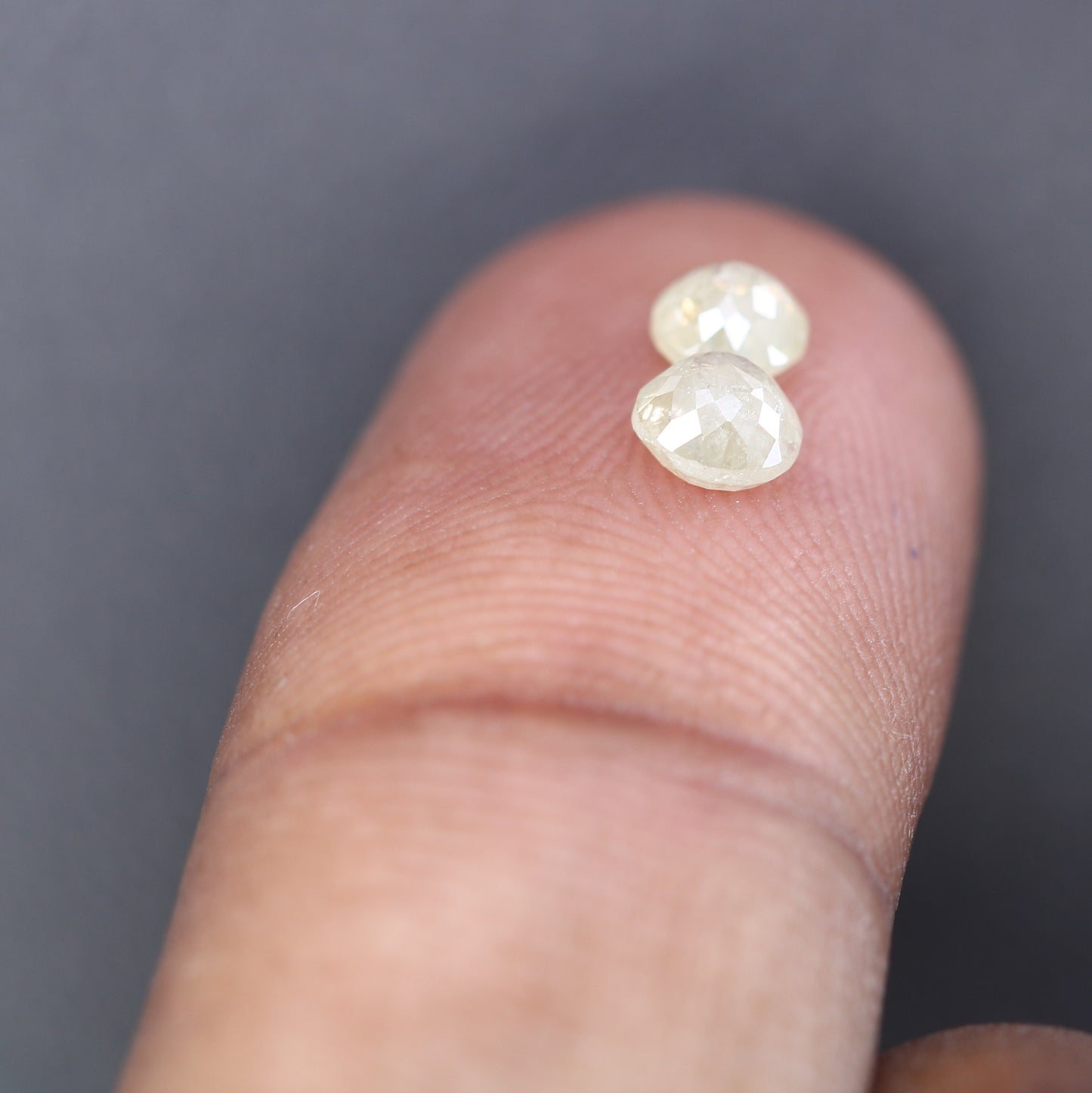 0.84 Carat Fancy Light Yellow Color Round Rose Cut Diamond For Galaxy Ring - JayKrishna Diamond