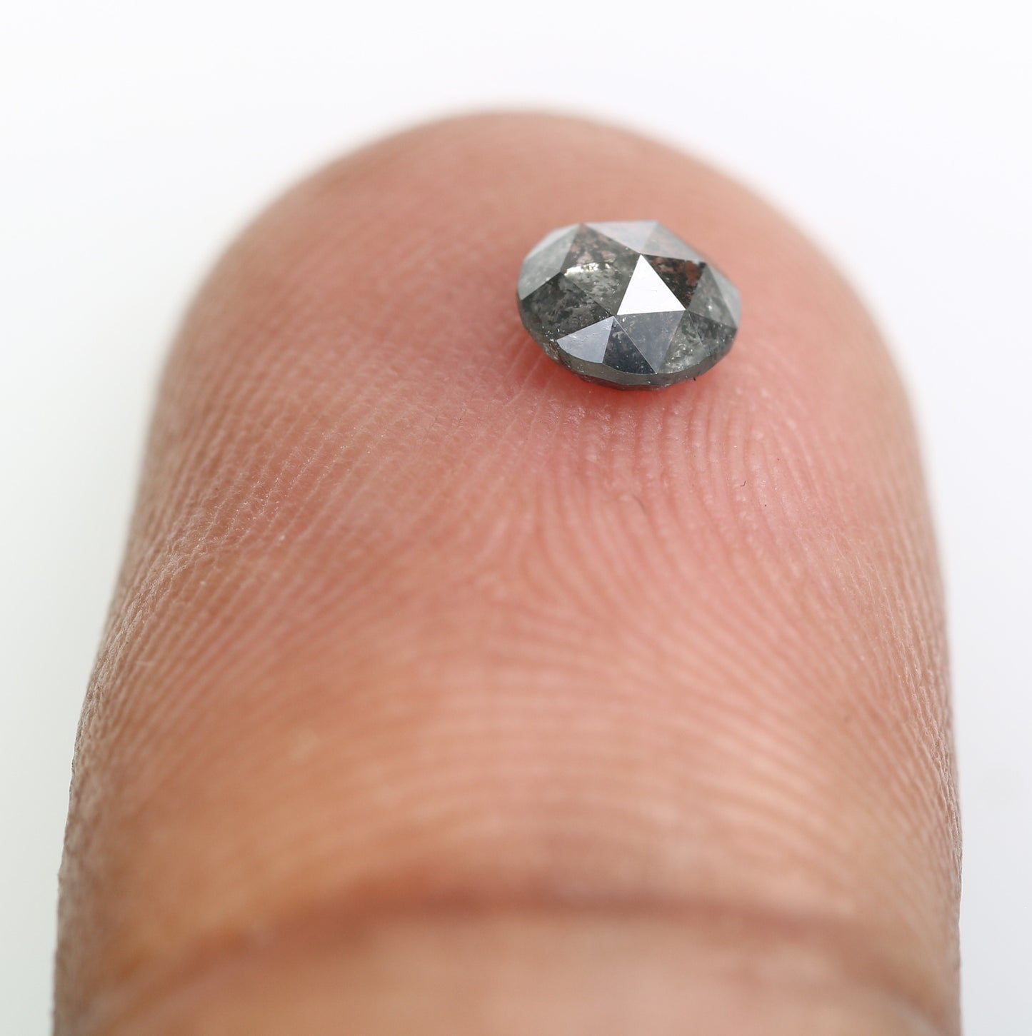 Unique 0.37 CT Salt & Pepper Round Rose Cut Diamond | Perfect for Galaxy Rings | 4.50 MM - JayKrishna Diamond