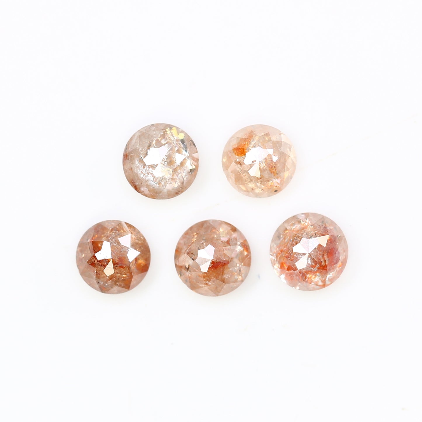 1.54 Carat Peach Color Round Rose Cut Natural Loose Polished Diamond For Wedding Ring - JayKrishna Diamond