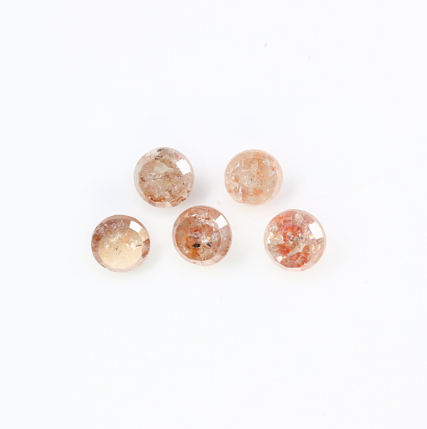 1.54 Carat Peach Color Round Rose Cut Natural Loose Polished Diamond For Wedding Ring - JayKrishna Diamond