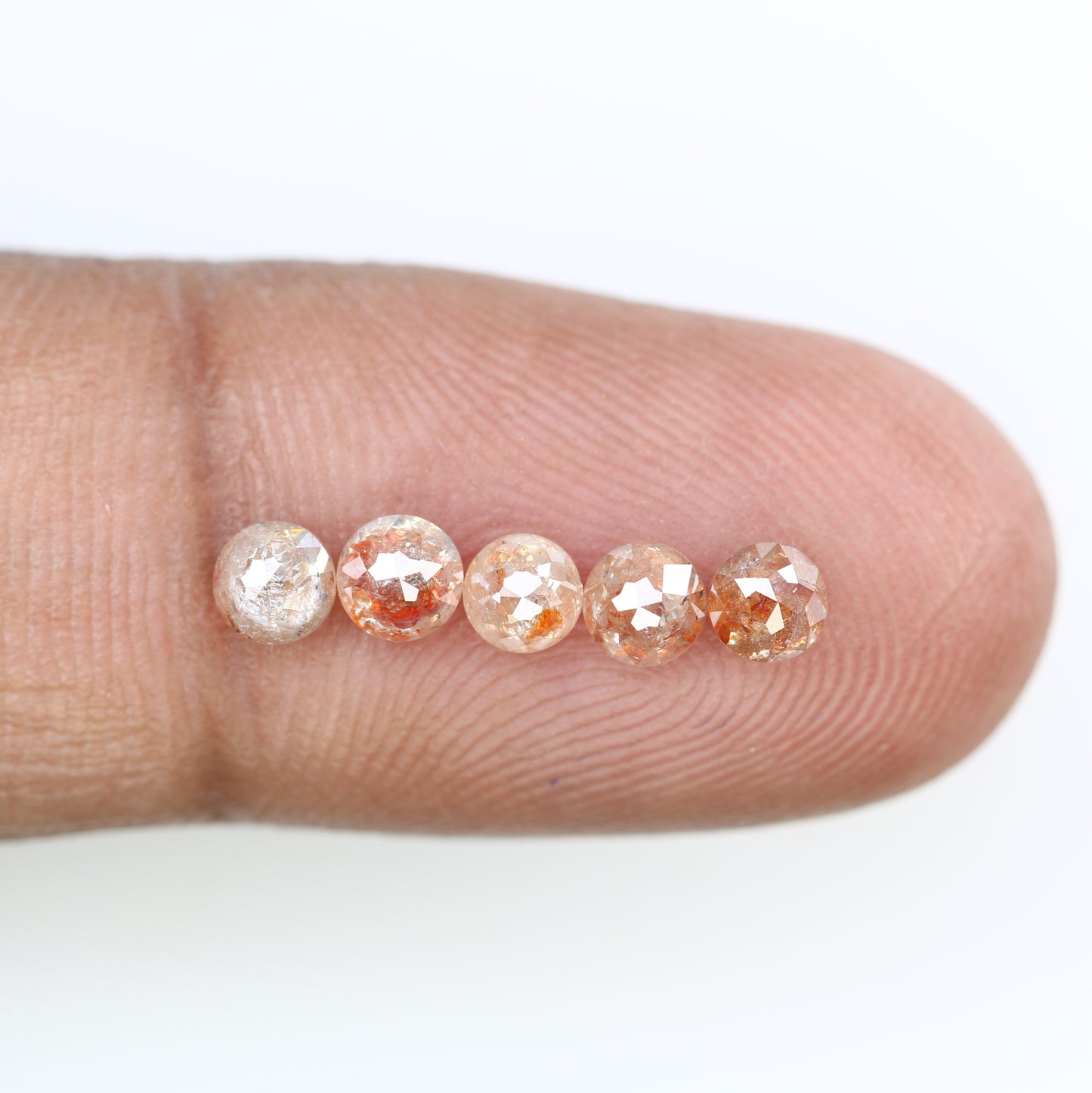 1.54 Carat Peach Color Round Rose Cut Natural Loose Polished Diamond For Wedding Ring - JayKrishna Diamond