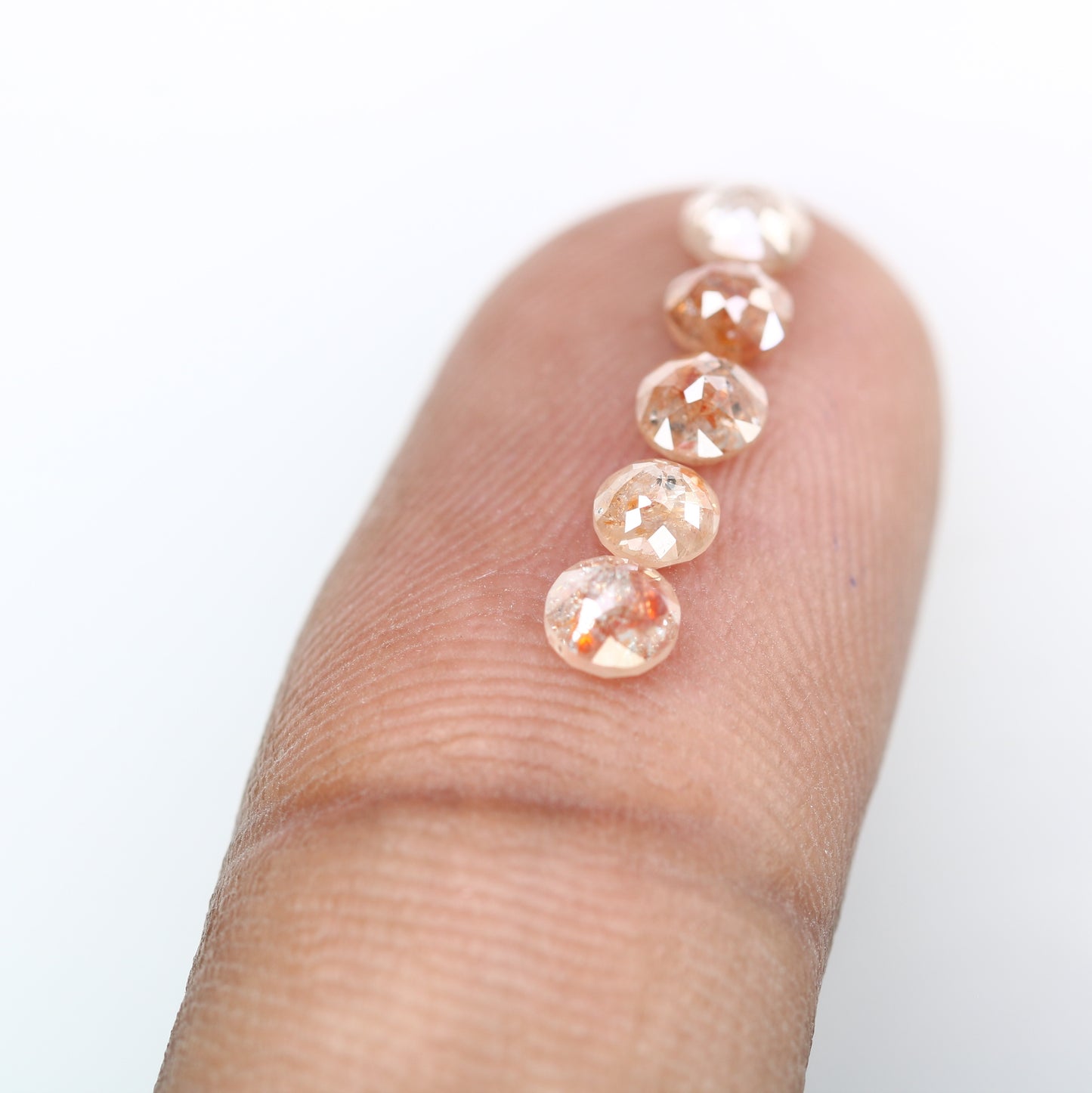 1.54 Carat Peach Color Round Rose Cut Natural Loose Polished Diamond For Wedding Ring - JayKrishna Diamond