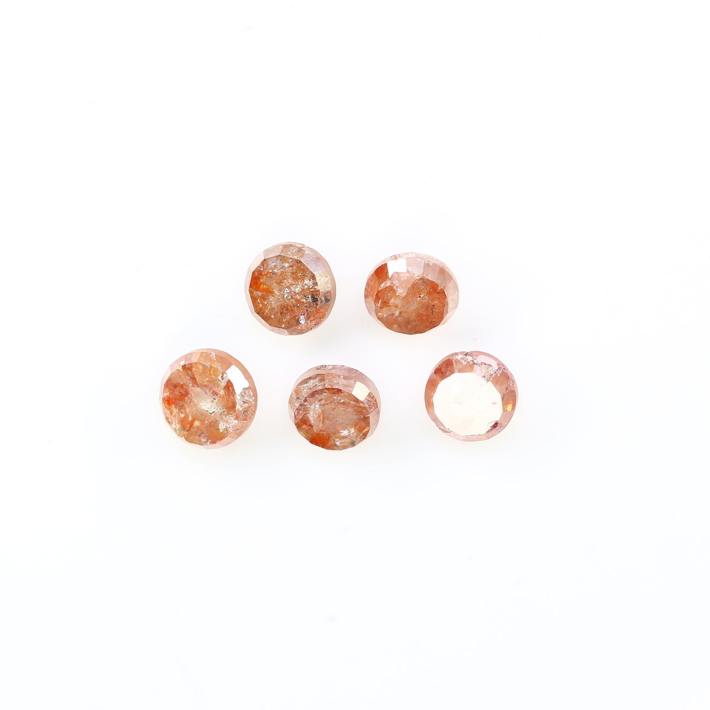 1.24 CT 3.40 MM Round Rose Cut Diamond Natural Loose Peach Color Diamond For Wedding Ring - JayKrishna Diamond