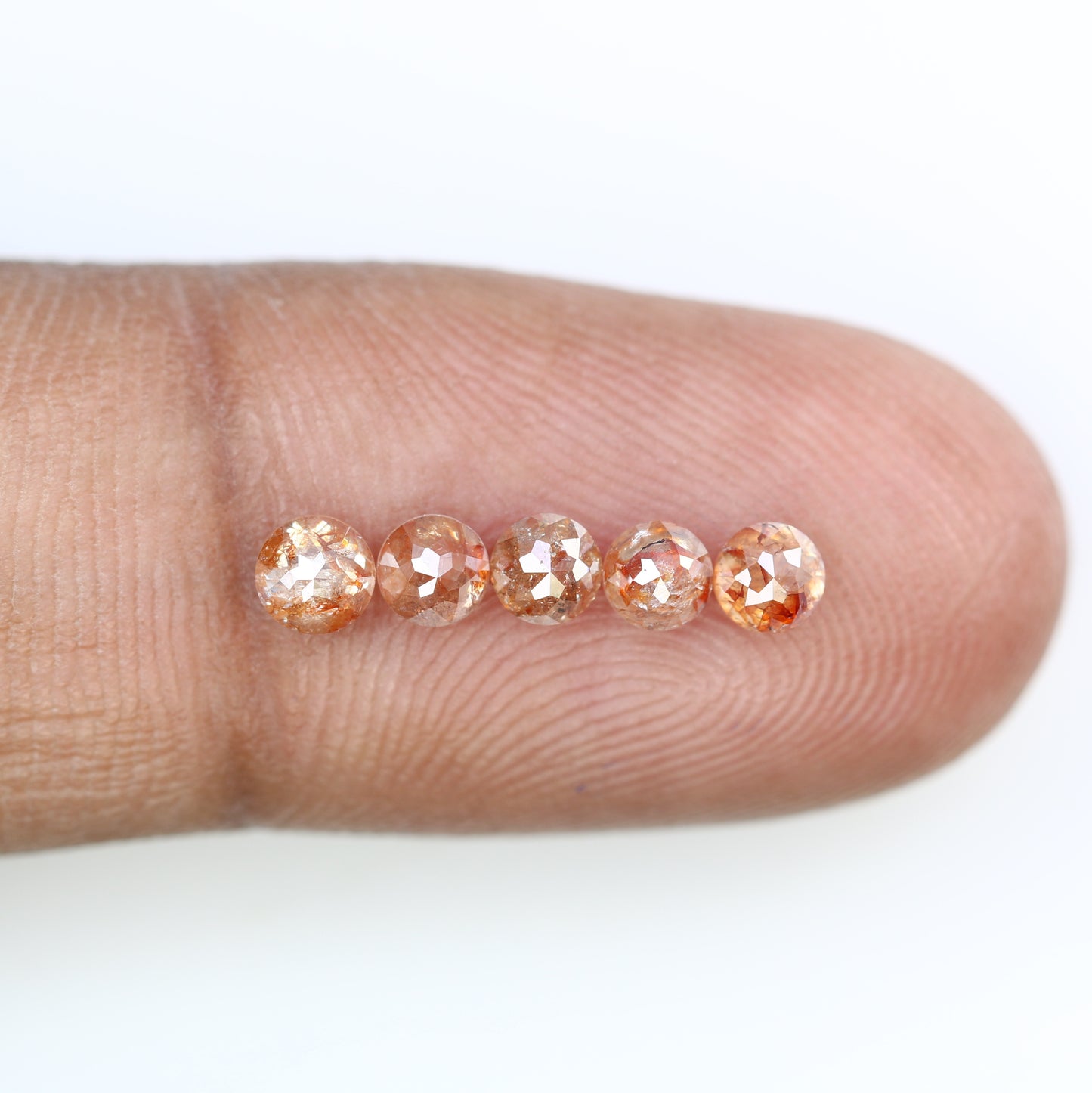 1.24 CT 3.40 MM Round Rose Cut Diamond Natural Loose Peach Color Diamond For Wedding Ring - JayKrishna Diamond