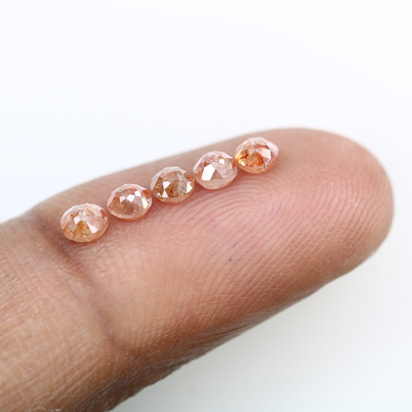 1.24 CT 3.40 MM Round Rose Cut Diamond Natural Loose Peach Color Diamond For Wedding Ring - JayKrishna Diamond