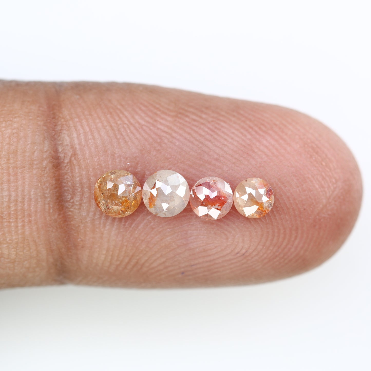 1.02 Carat 3.5 MM Peach Color Round Rose Cut Loose Polished Diamond For Wedding Ring - JayKrishna Diamond