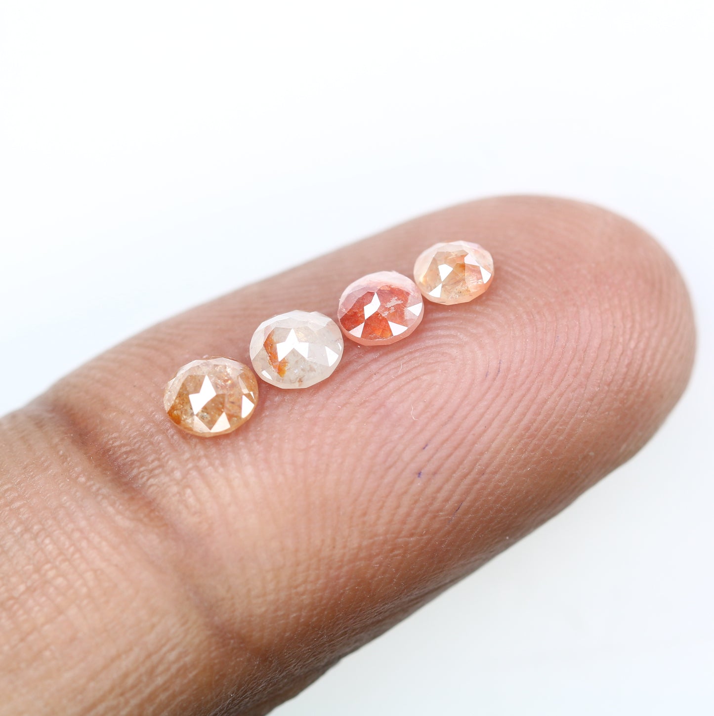 1.02 Carat 3.5 MM Peach Color Round Rose Cut Loose Polished Diamond For Wedding Ring - JayKrishna Diamond