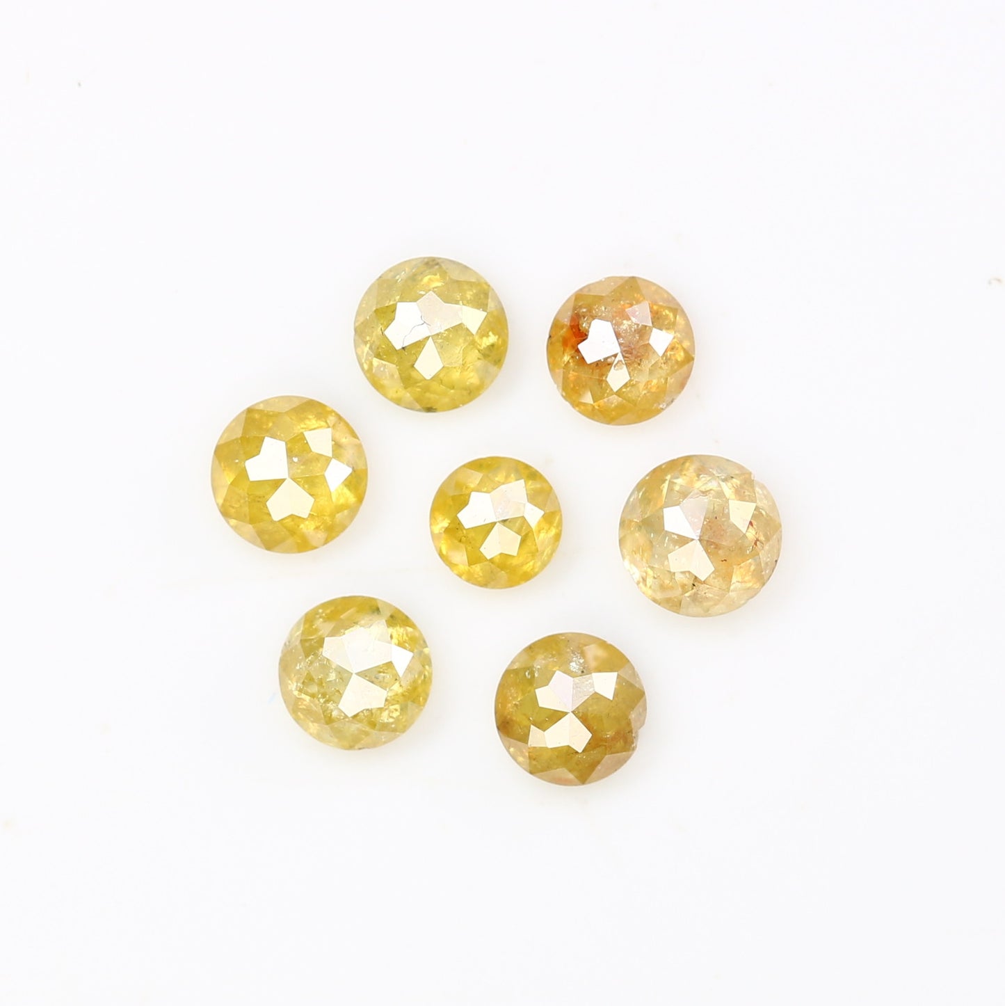 0.70 Carat Round Rose Cut Diamond Fancy Yellow Color Natural Diamond For Wedding Ring - JayKrishna Diamond