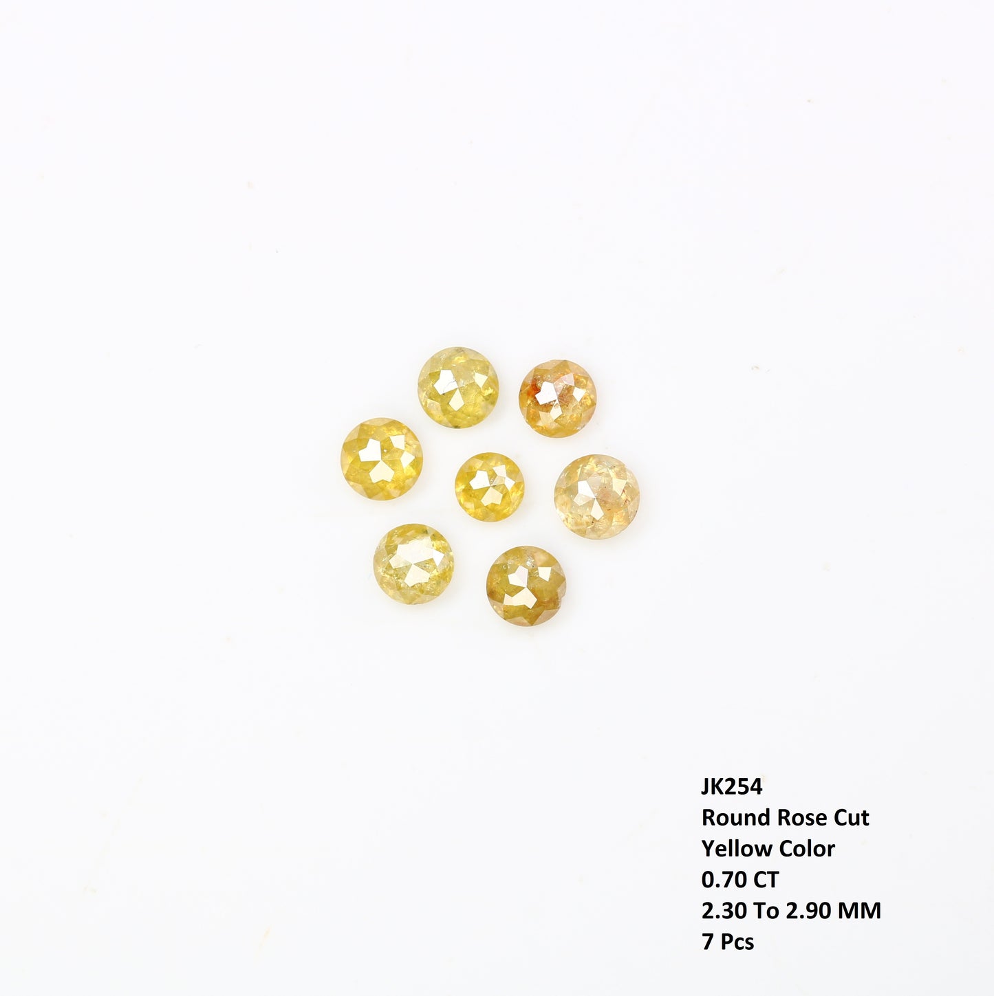 0.70 Carat Round Rose Cut Diamond Fancy Yellow Color Natural Diamond For Wedding Ring - JayKrishna Diamond