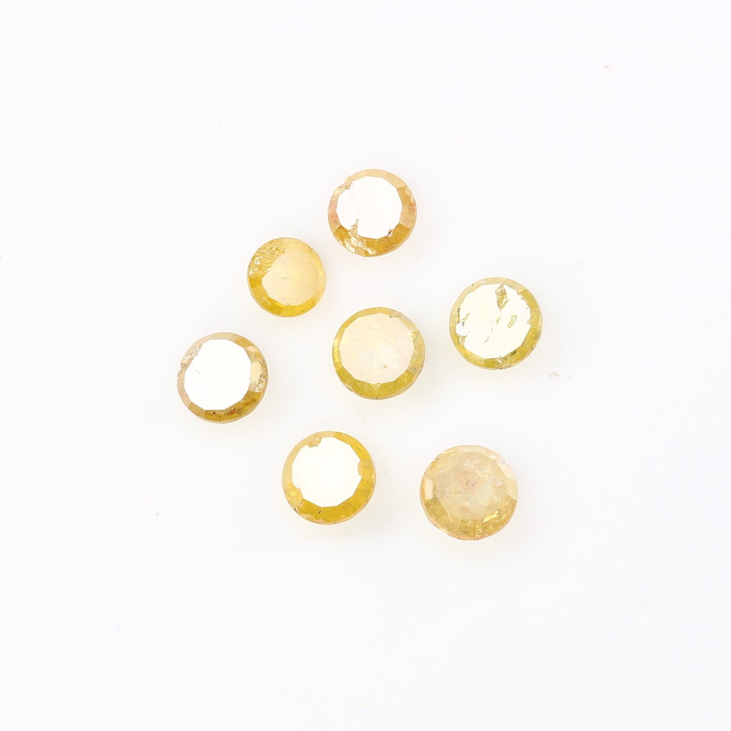 0.70 Carat Round Rose Cut Diamond Fancy Yellow Color Natural Diamond For Wedding Ring - JayKrishna Diamond