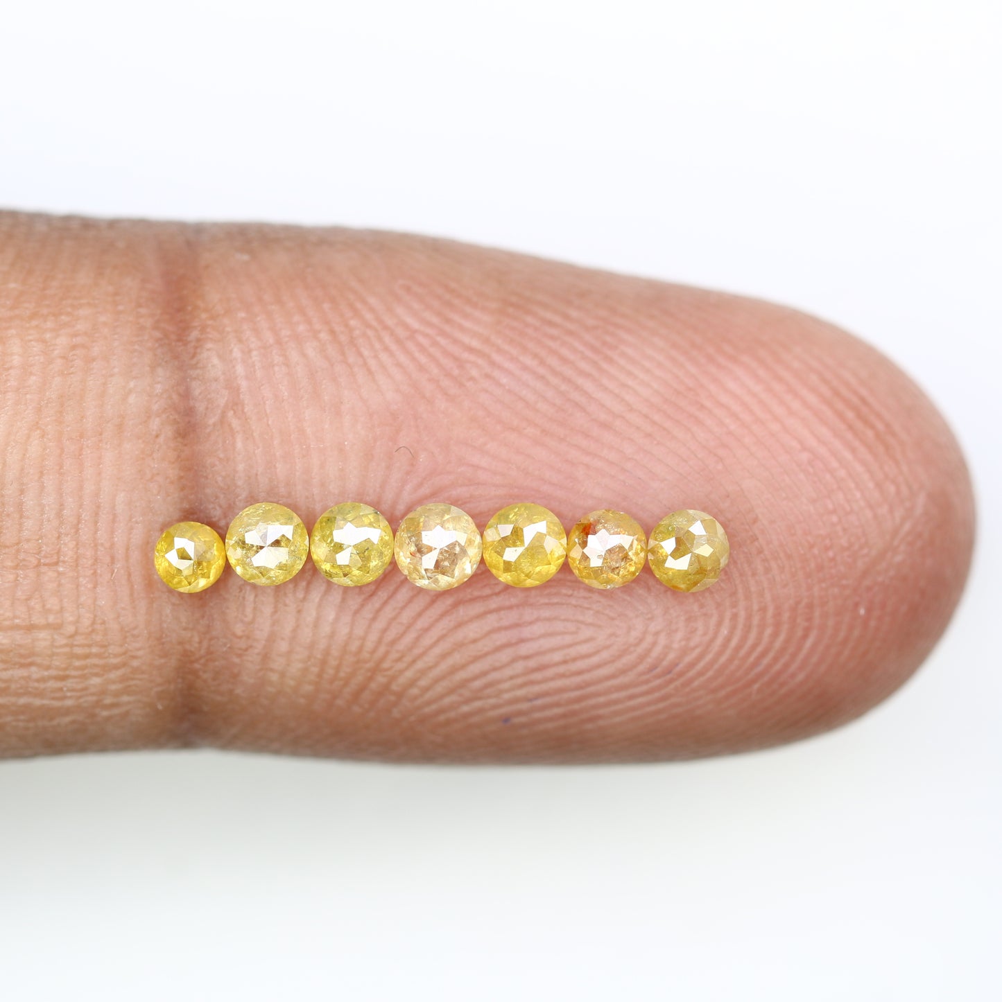 0.70 Carat Round Rose Cut Diamond Fancy Yellow Color Natural Diamond For Wedding Ring - JayKrishna Diamond
