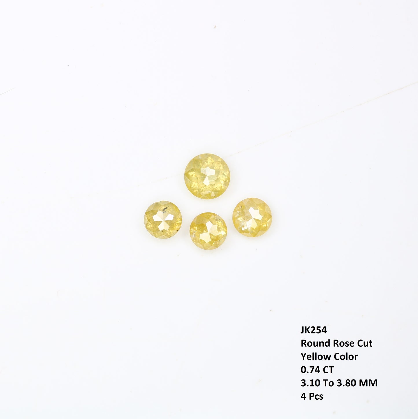 0.74 Carat Round Shape Rose Cut Yellow Color Natural Polished Diamond For Wedding Ring - JayKrishna Diamond