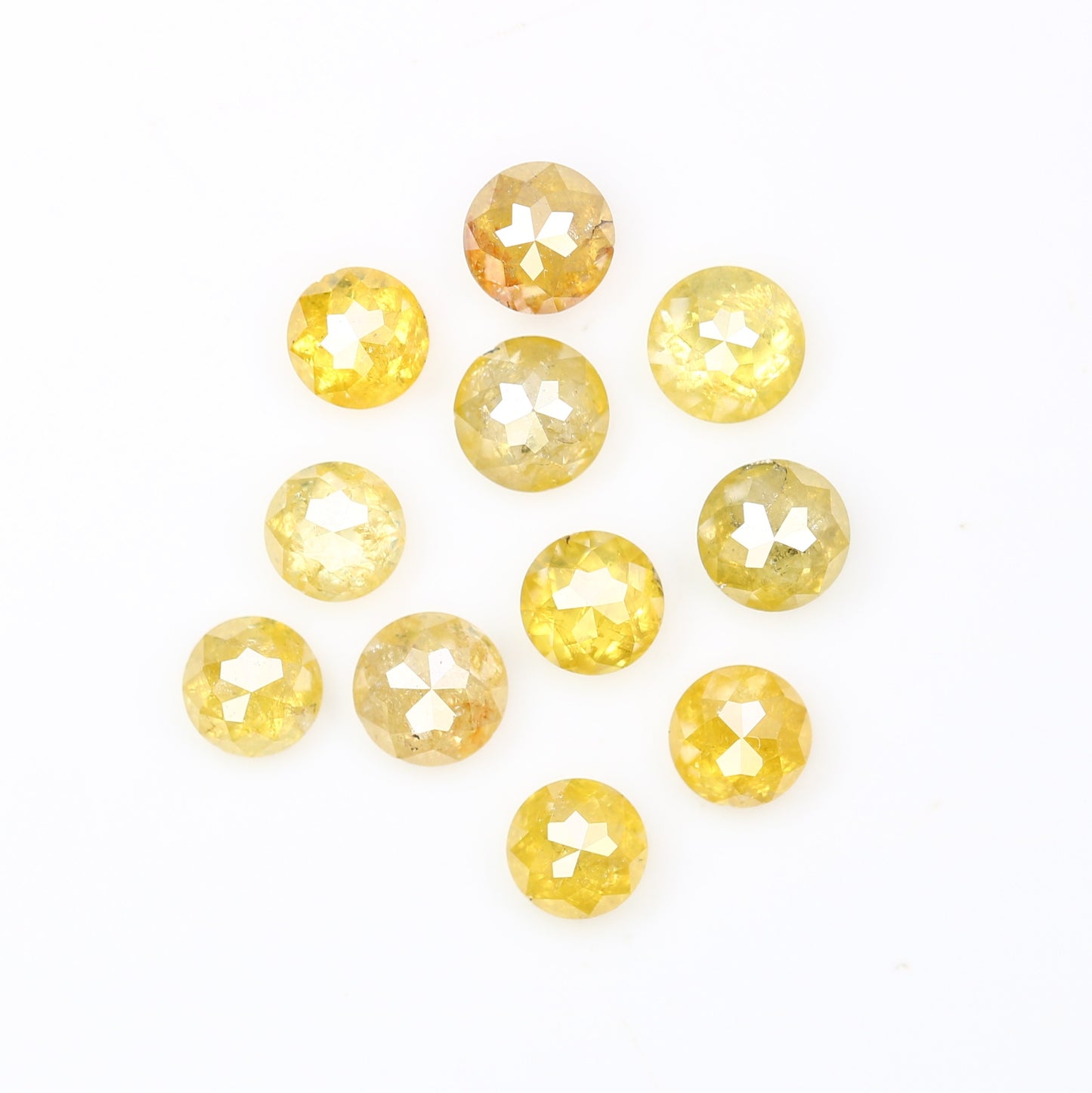 1.69 Carat Fancy Yellow Color Natural Loose Round Rose Cut Diamond For Galaxy Ring - JayKrishna Diamond