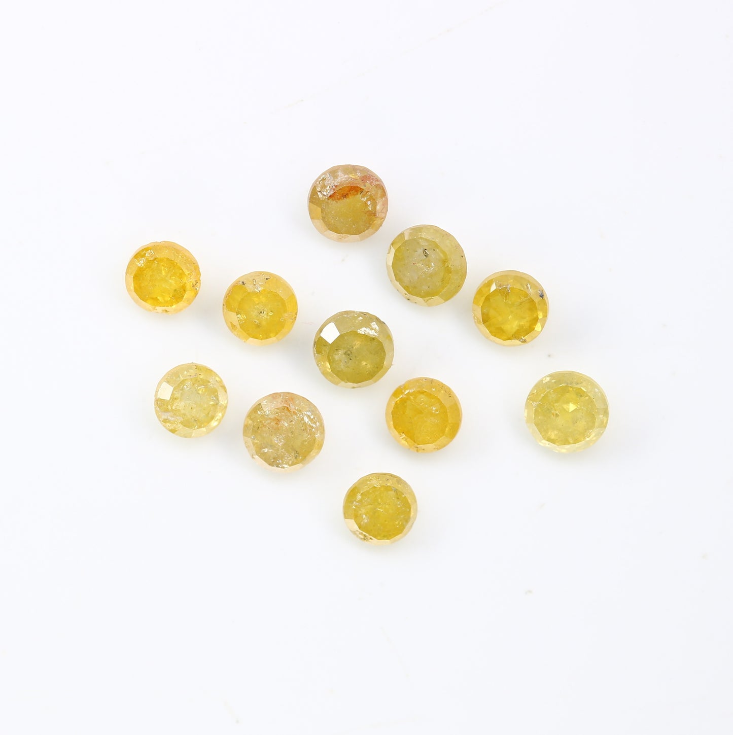 1.69 Carat Fancy Yellow Color Natural Loose Round Rose Cut Diamond For Galaxy Ring - JayKrishna Diamond