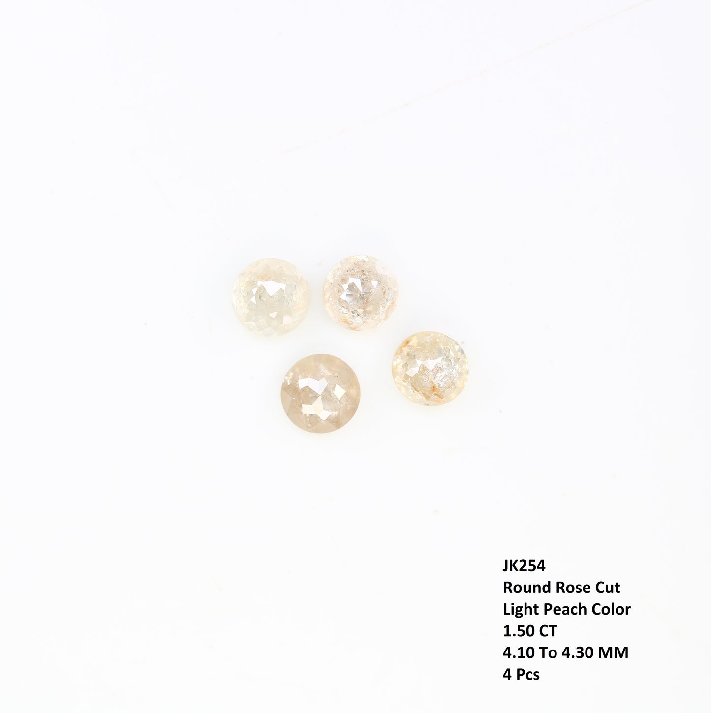 1.50 Carat Light Peach Color Natural Loose Round Rose Cut Diamond For Wedding Ring - JayKrishna Diamond