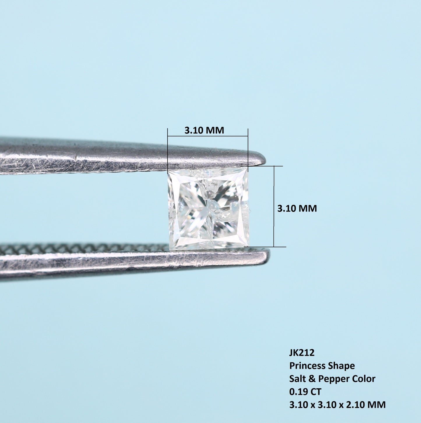 0.19 CT Princess Cut Salt And Pepper Diamond For Engagement Ring, Necklaces, Promise Rings, Earrings, and Bracelets Gift For Anniversary - JayKrishna Diamond