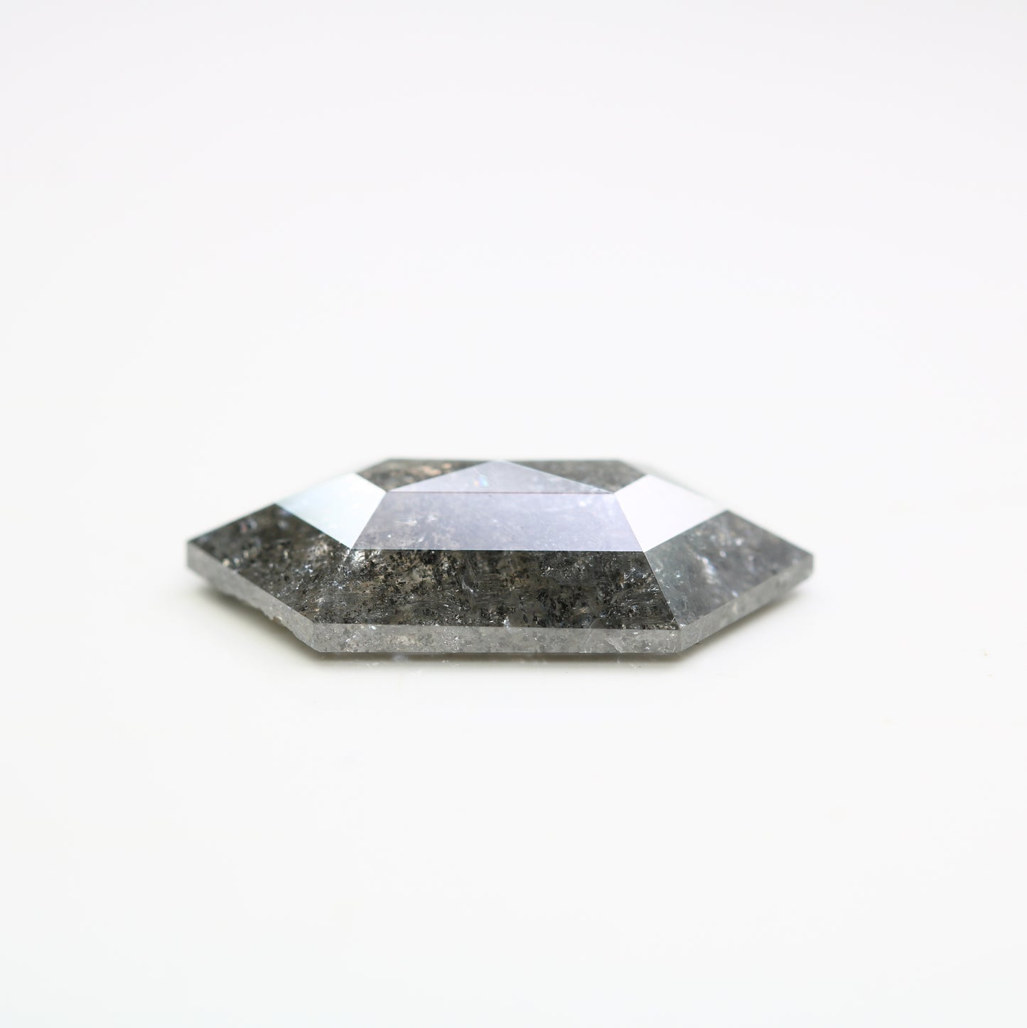 6.02 CT Elongated Hexagon Shape Salt And Pepper Diamond For Engagement Ring - JayKrishna Diamond