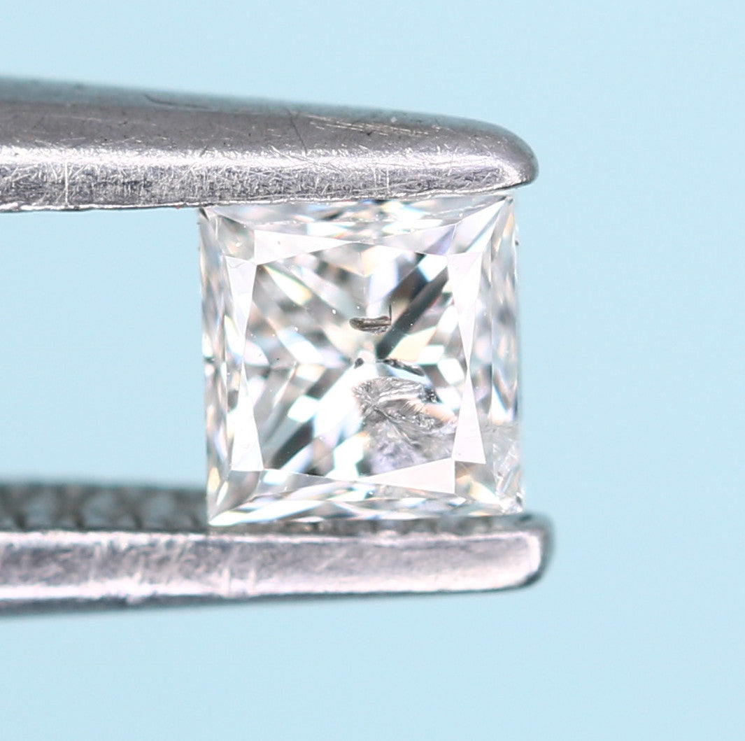 0.18 CT Salt and Pepper Princess Cut Diamond - Ideal for Engagement Rings, Diamond Necklaces, Earrings, and Bracelets - JayKrishna Diamond