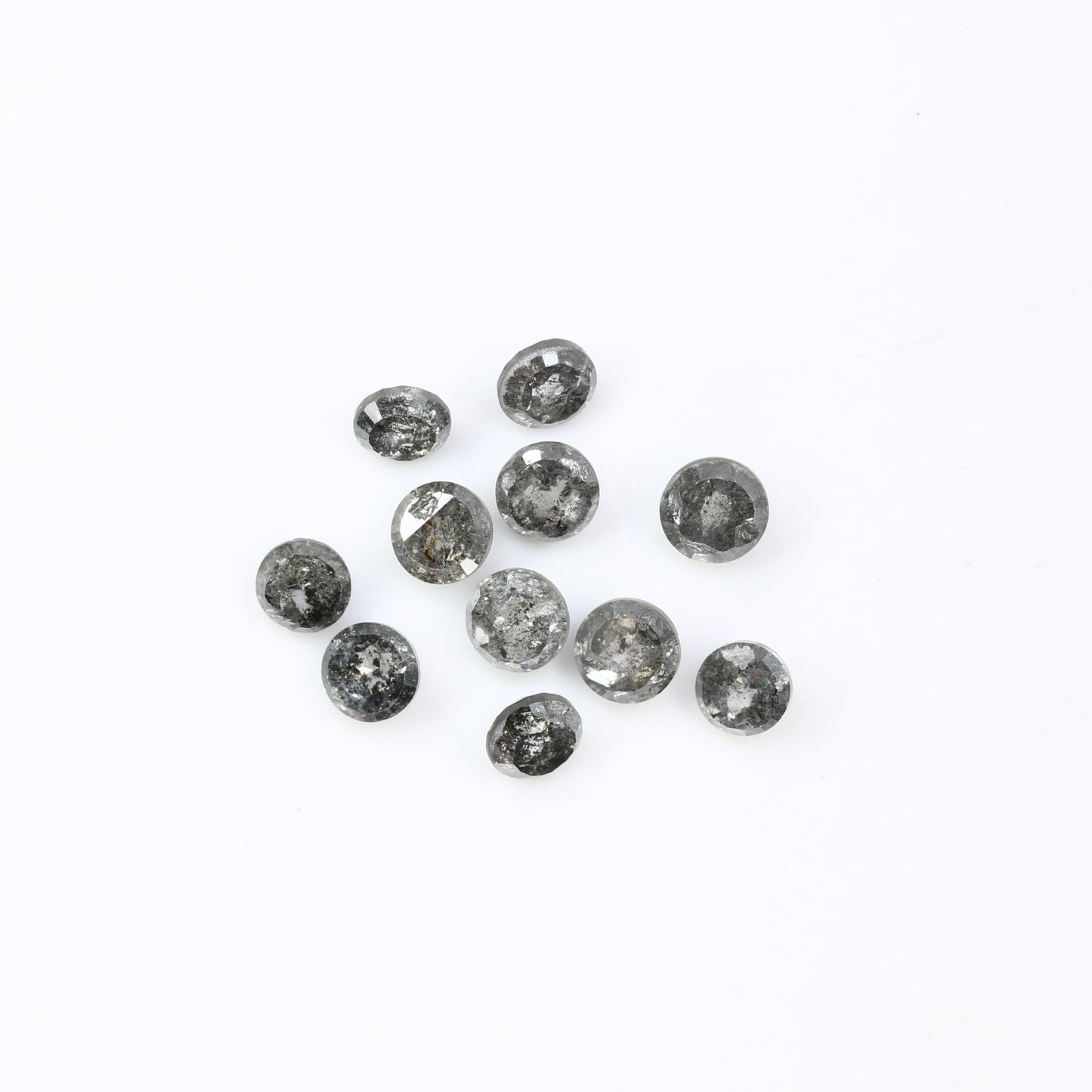 1.24 CT Round Rose Cut Salt And Pepper 2.70 to 2.90 MM Diamond For Engagement Ring - JayKrishna Diamond