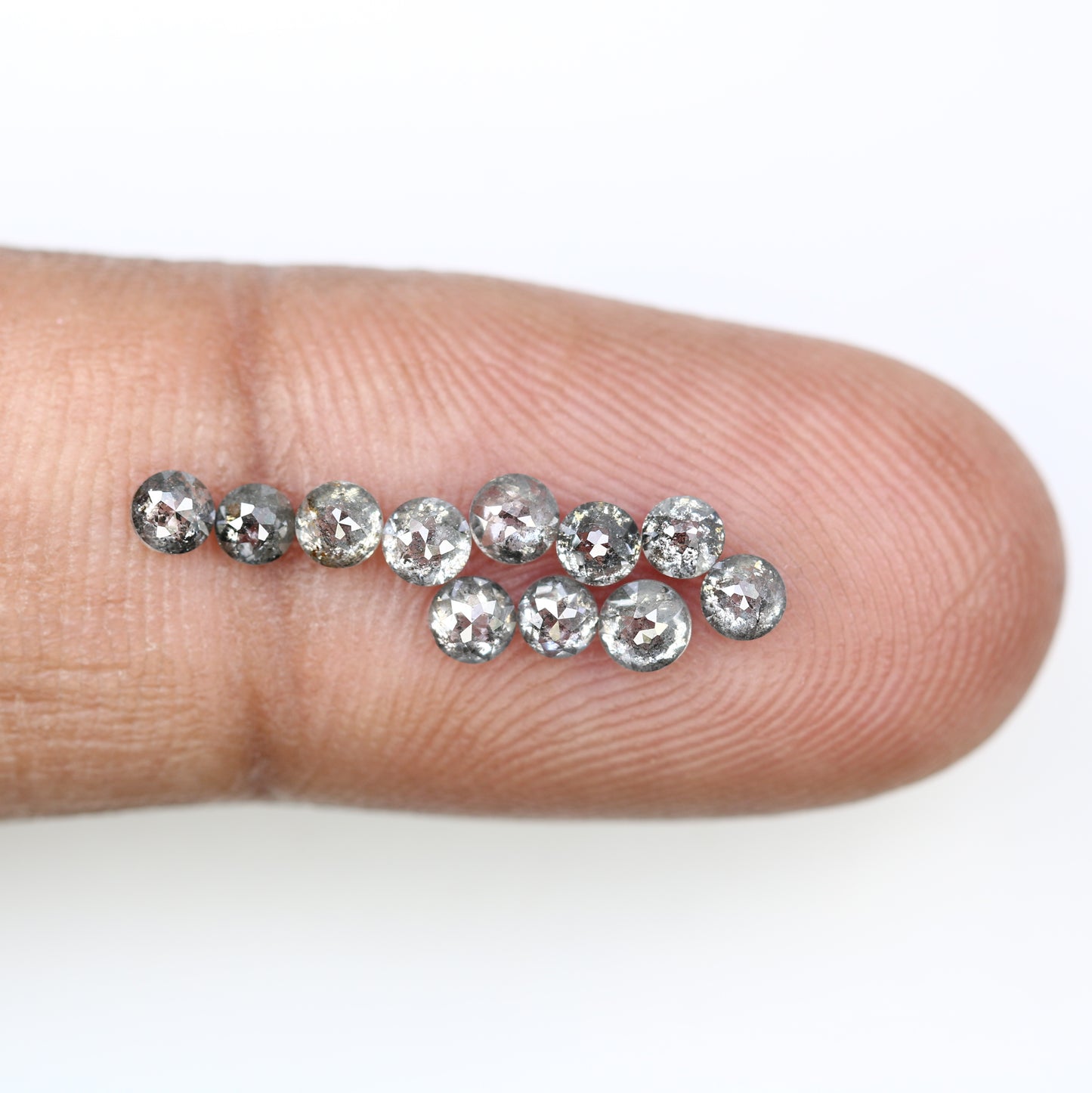 1.24 CT Round Rose Cut Salt And Pepper 2.70 to 2.90 MM Diamond For Engagement Ring - JayKrishna Diamond