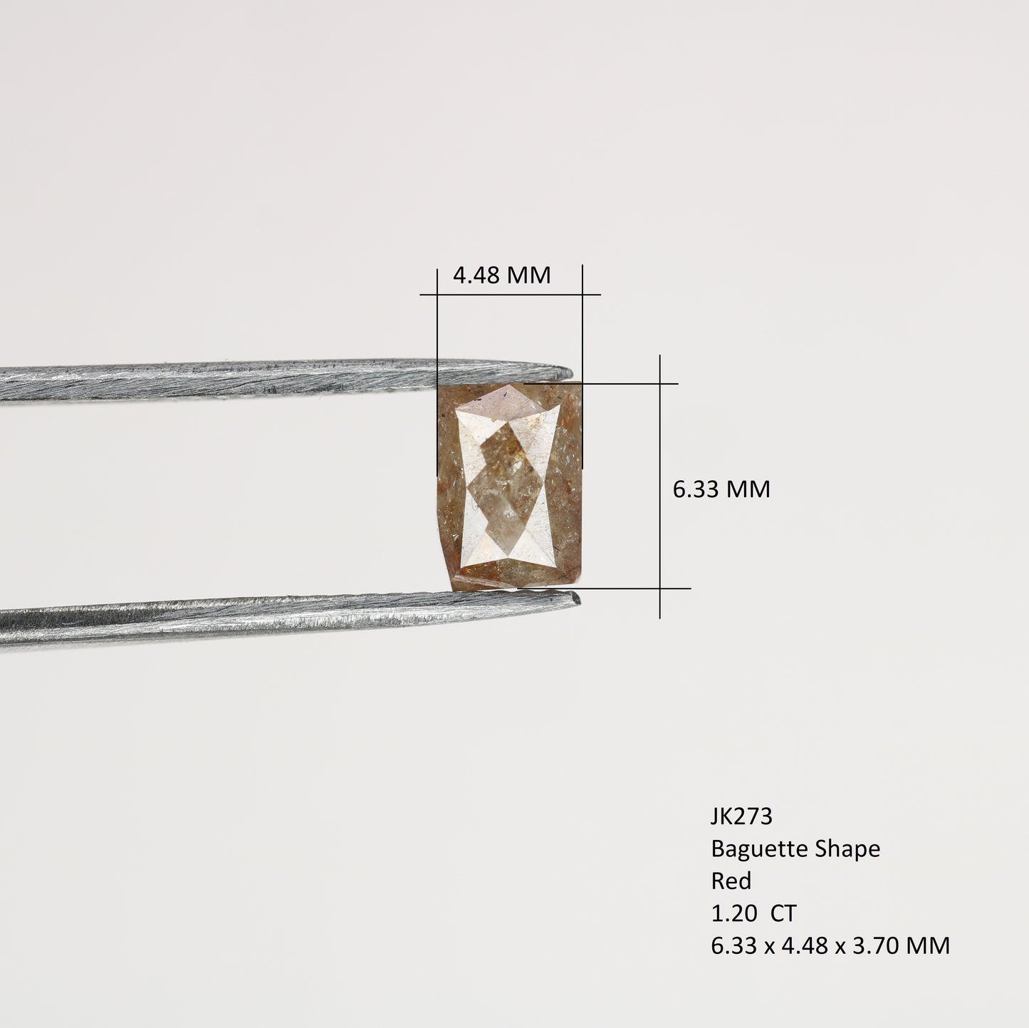 1.20 CT Red Baguette Shape Diamond For Handmade Ring | Engagement Diamond Ring - JayKrishna Diamond